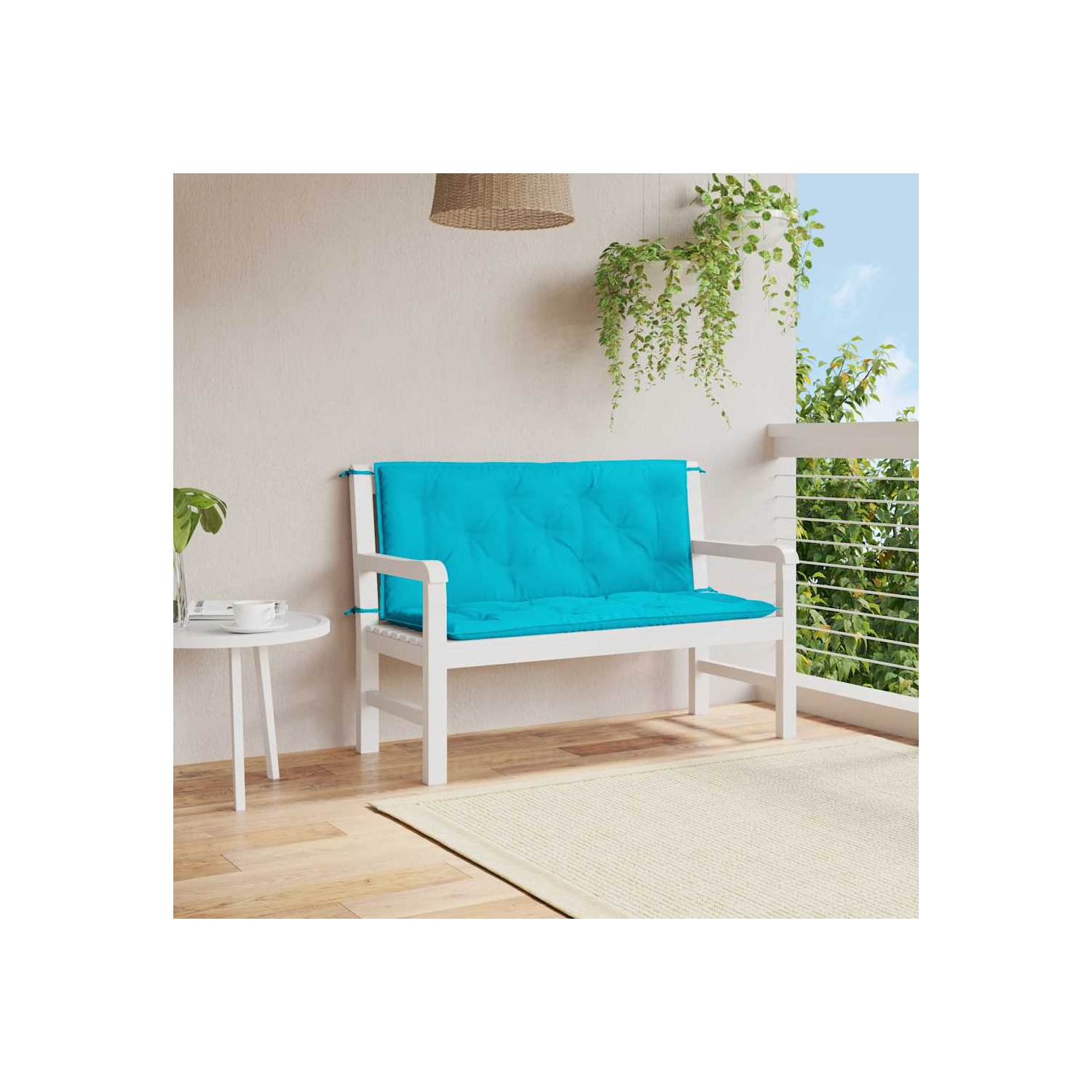Coussins de banc vidaXL pour intérieur/extérieur, 2 pièces, hydrofuge, turquoise, 47 x 2 x 2,8&nbsp;po