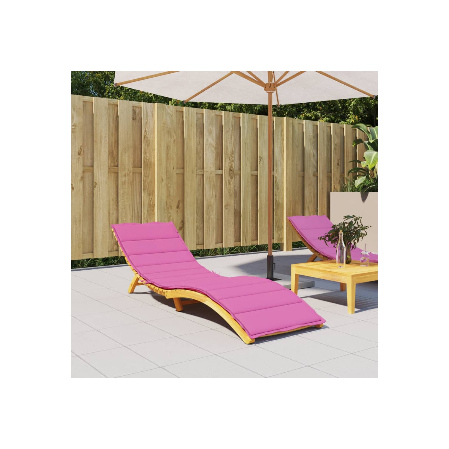 Matelas de chaise longue en tissu Oxford rose pour Sun Lounger de vidaXL