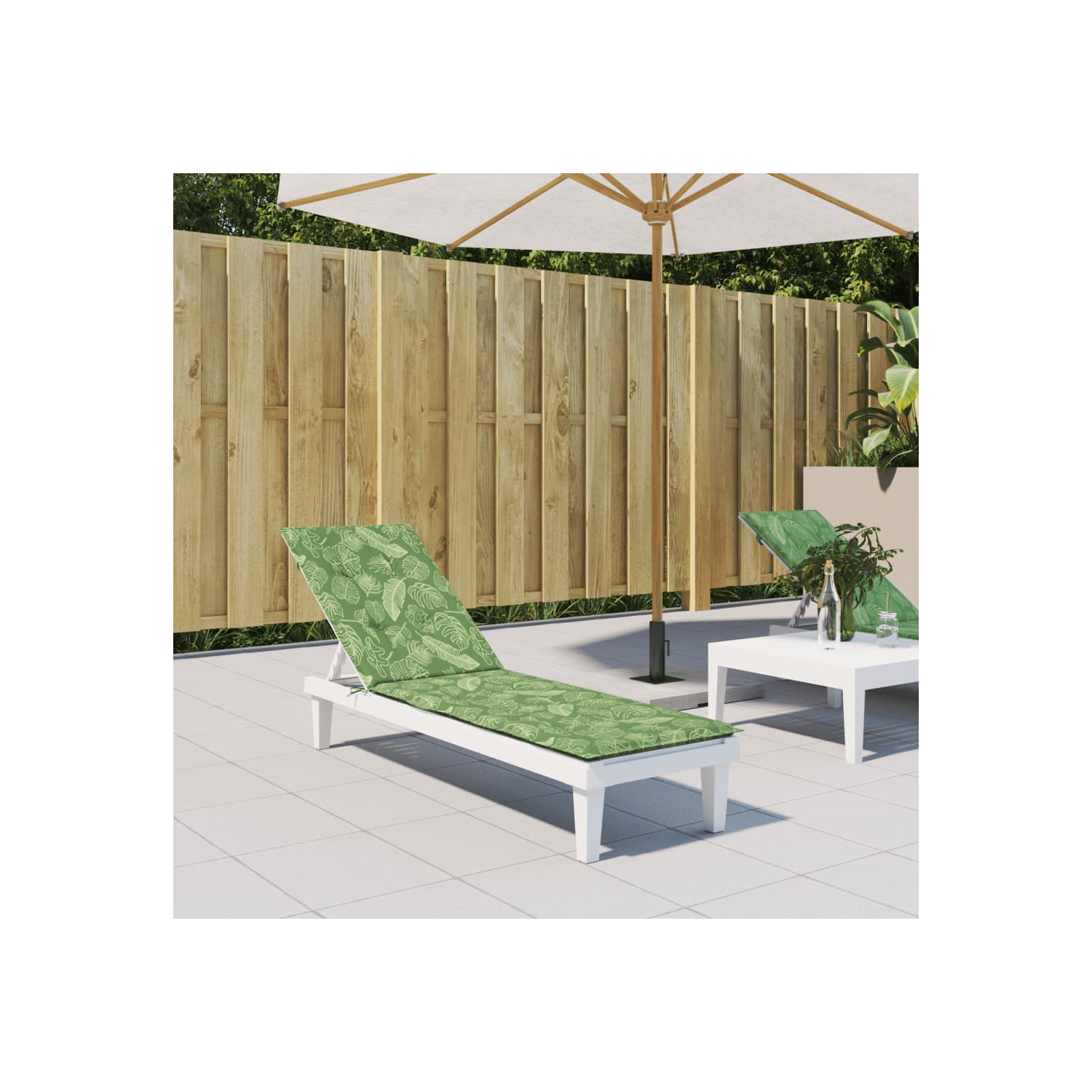 Fauteuil à dossier en tissu Oxford à motif de feuilles de vidaXL