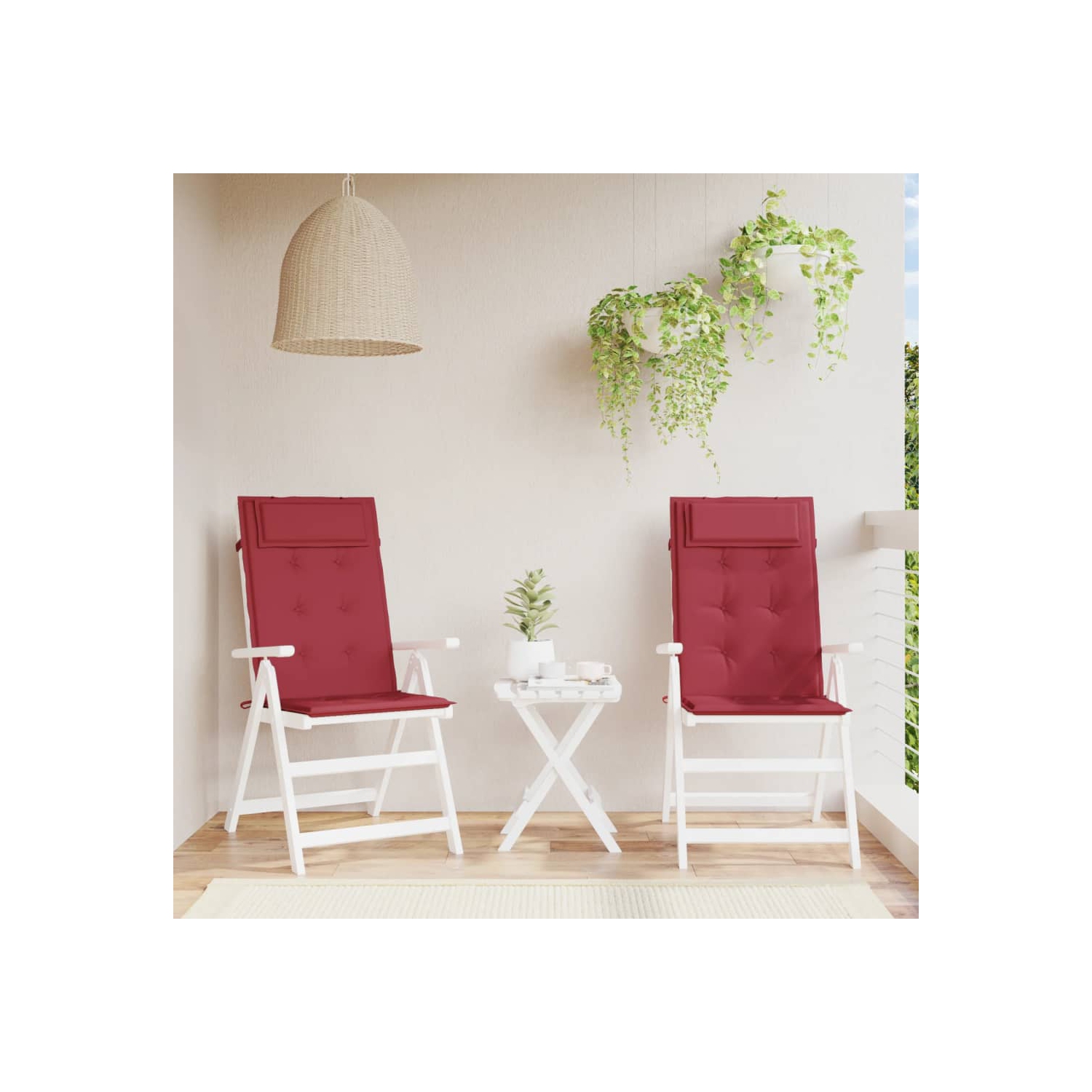 vidaXL Highback Chair Cushions 2 pcs Wine Red Oxford Fabric
