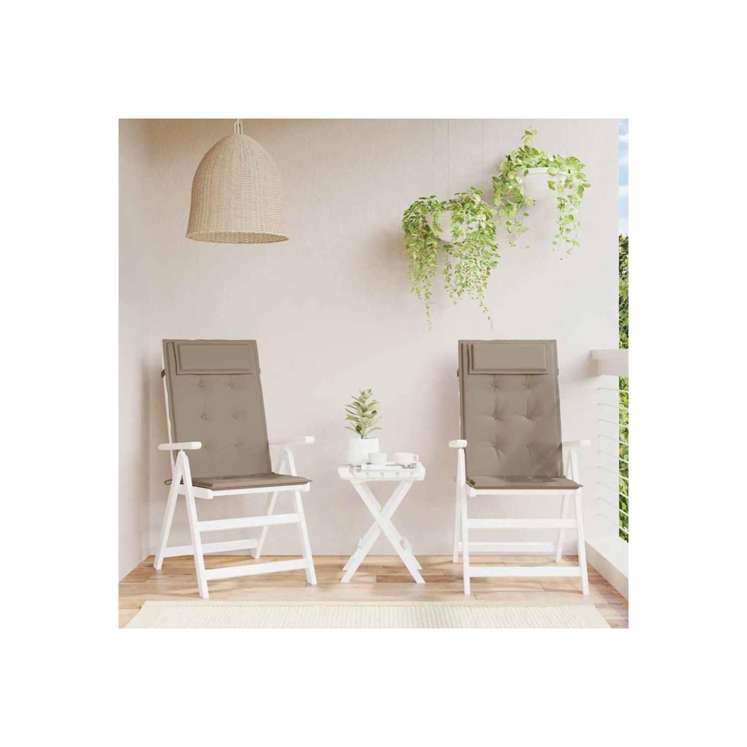 vidaXL Highback Chair Cushions 2 pcs Taupe Oxford Fabric