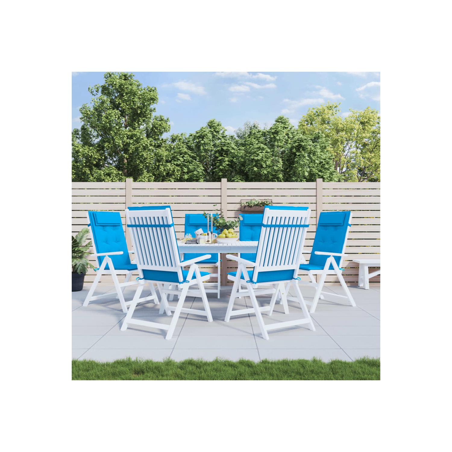 vidaXL Highback Chair Cushions 6 pcs Light Blue Oxford Fabric