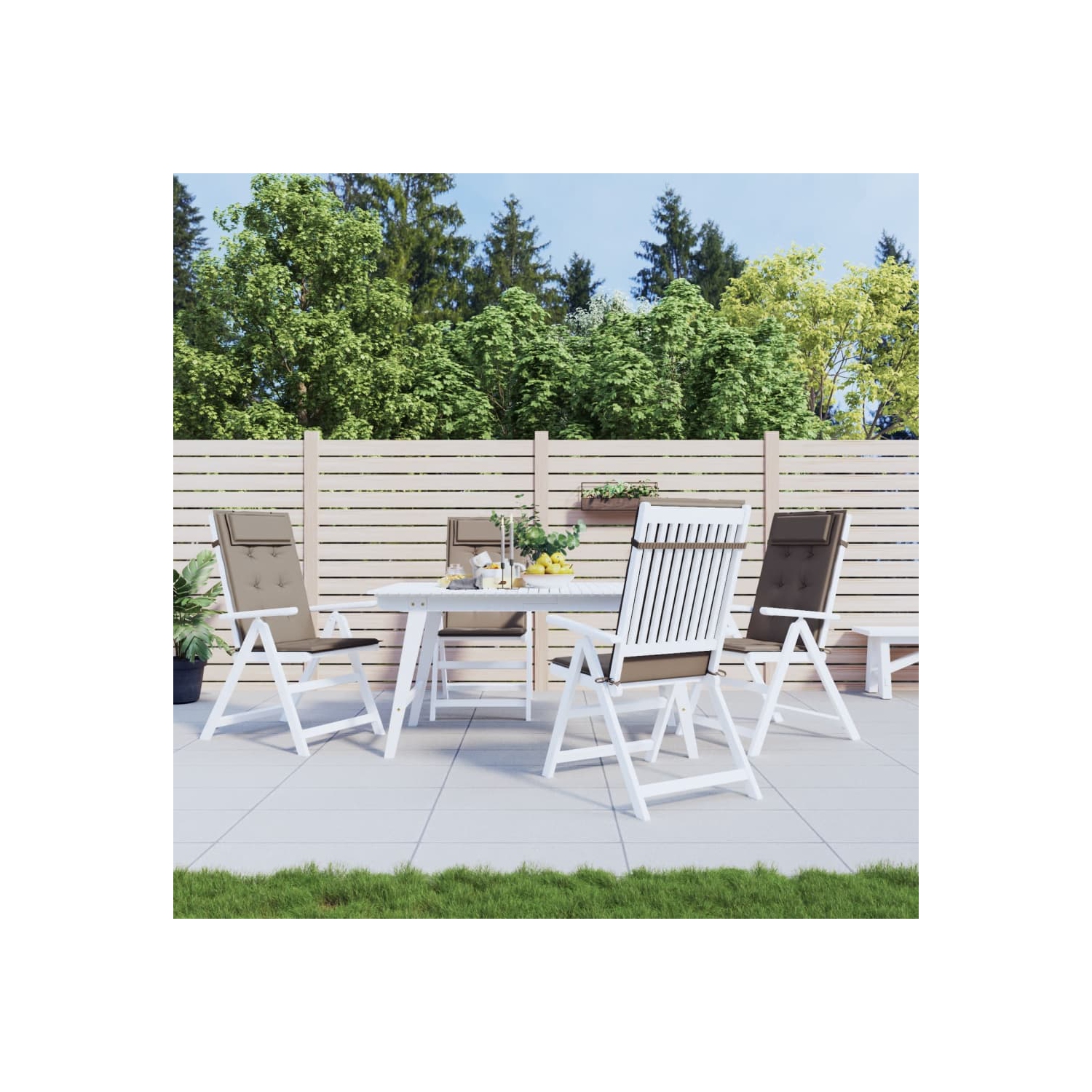 Coussins de chaise à dossier haut vidaXL 4 pièces en tissu Oxford taupe