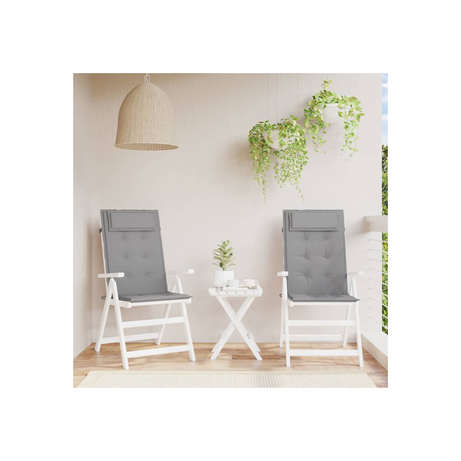 Coussins de chaise à dossier haut vidaXL 2 pièces en tissu Oxford gris