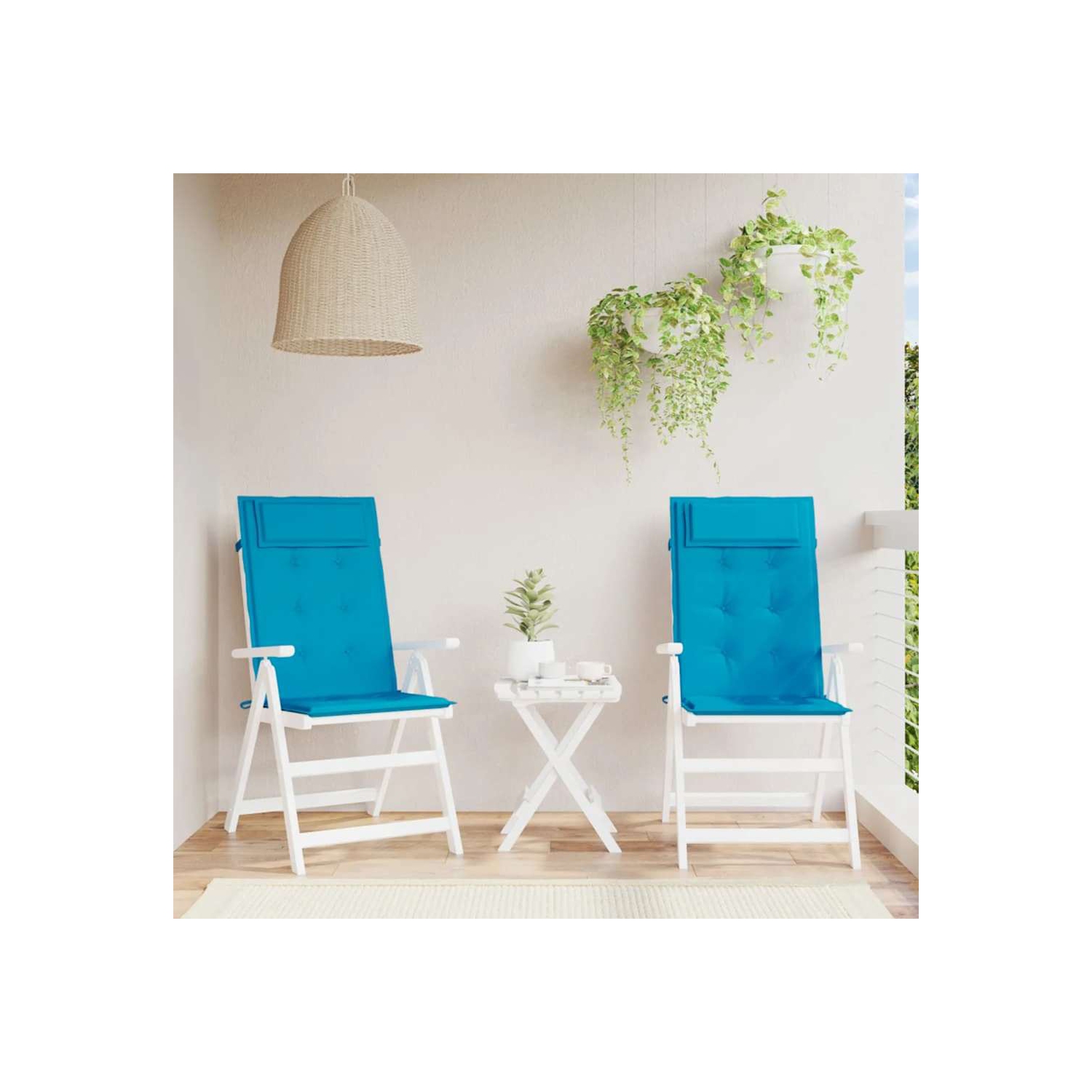 Coussins de chaise à dossier haut vidaXL 2 pièces en tissu Oxford bleu clair