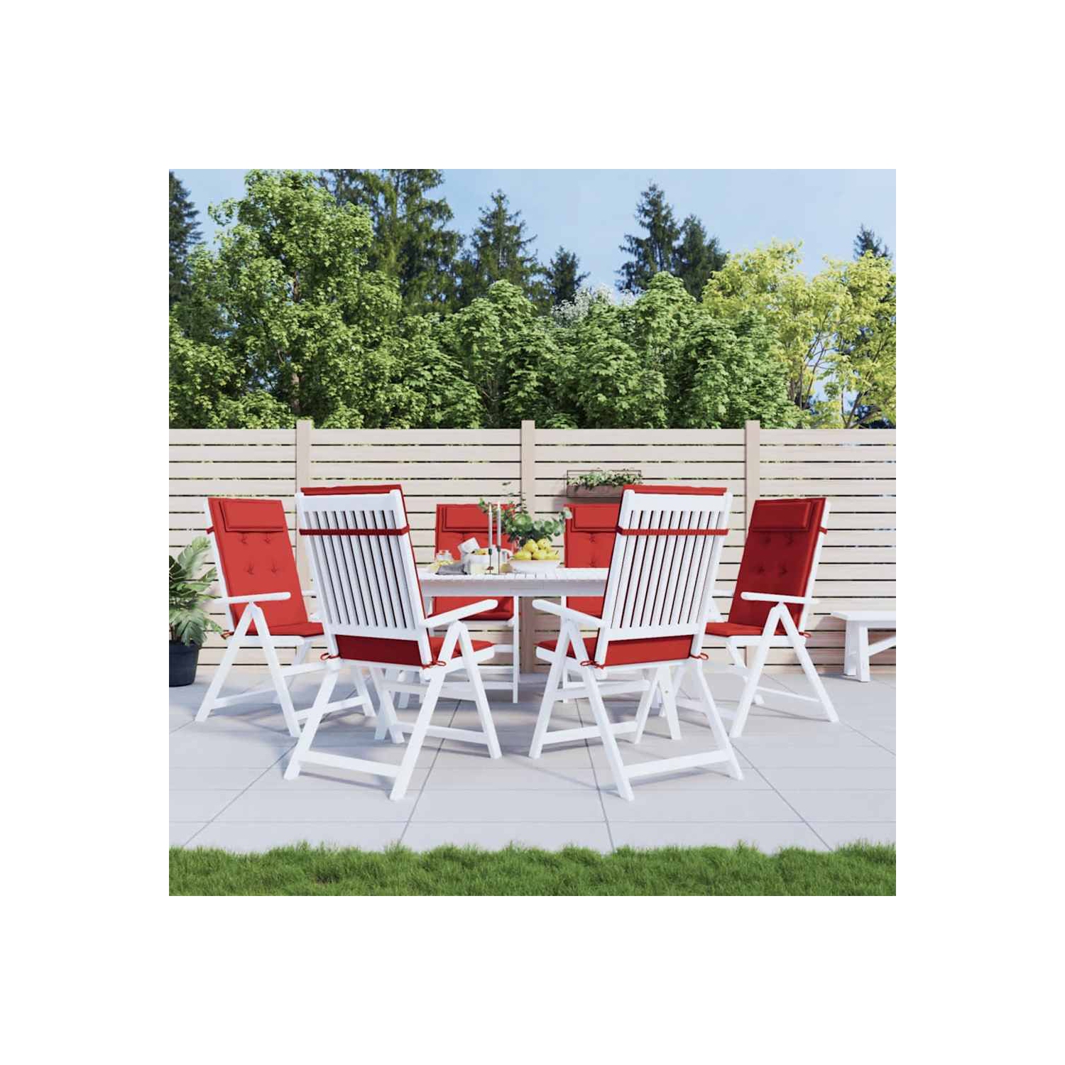 Coussins de chaise à dossier haut vidaXL 6 pièces en tissu Oxford rouge