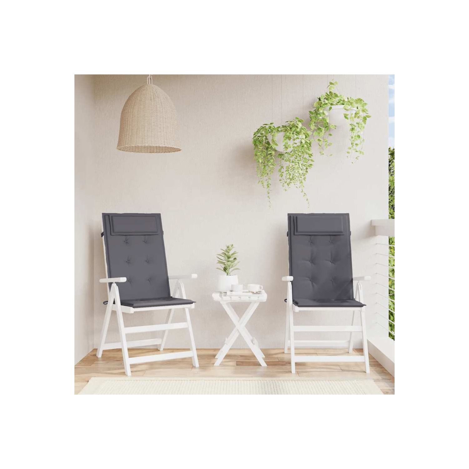 Coussins de chaise à dossier haut vidaXL 2 pièces en tissu Oxford anthracite