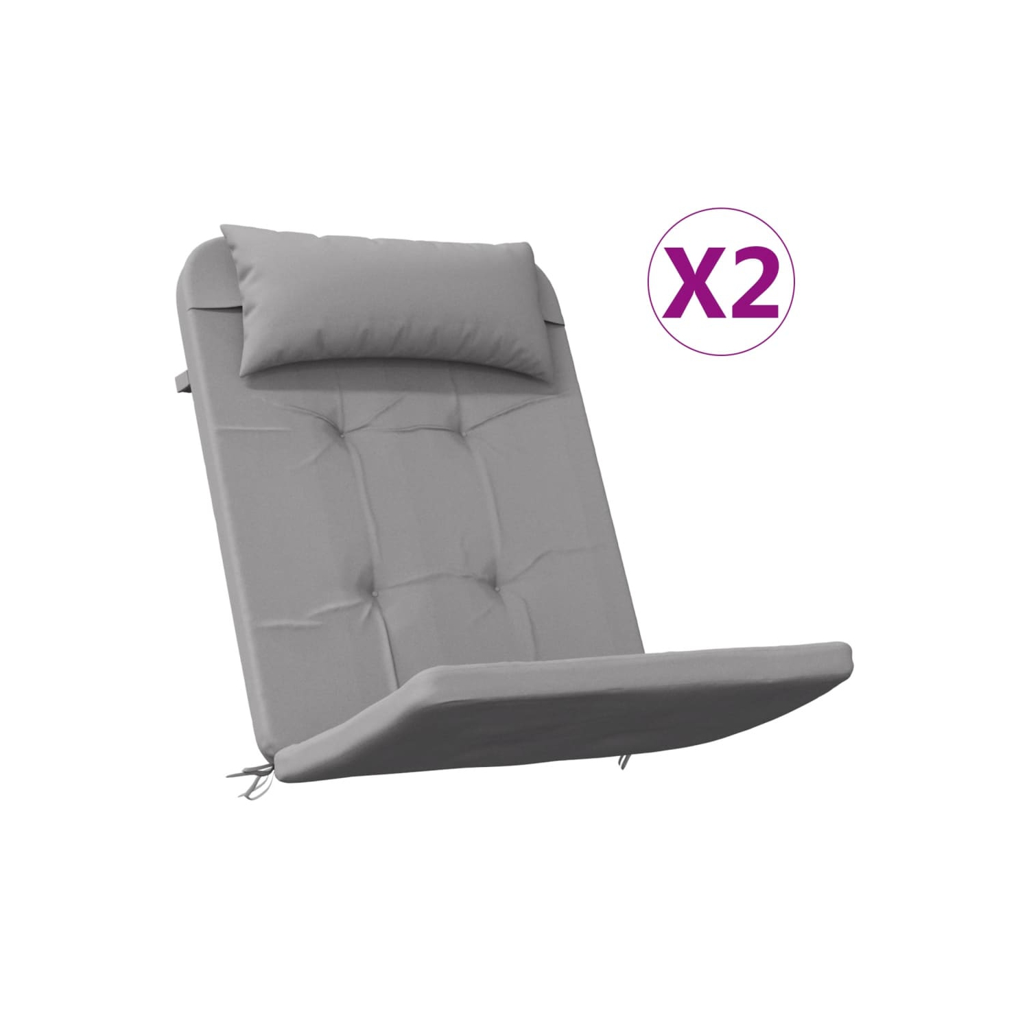 vidaXL Adirondack Chair Cushions 2 pcs Grey Oxford Fabric