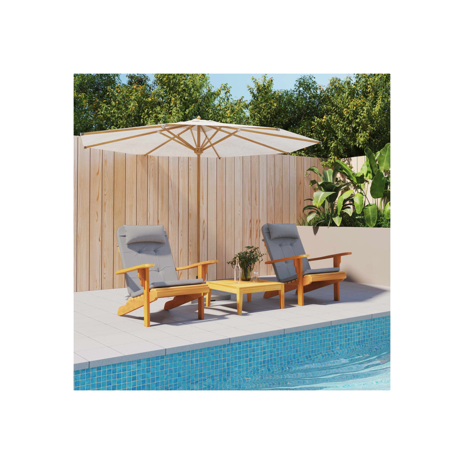 vidaXL Adirondack Chair Cushions 2 pcs Grey Oxford Fabric