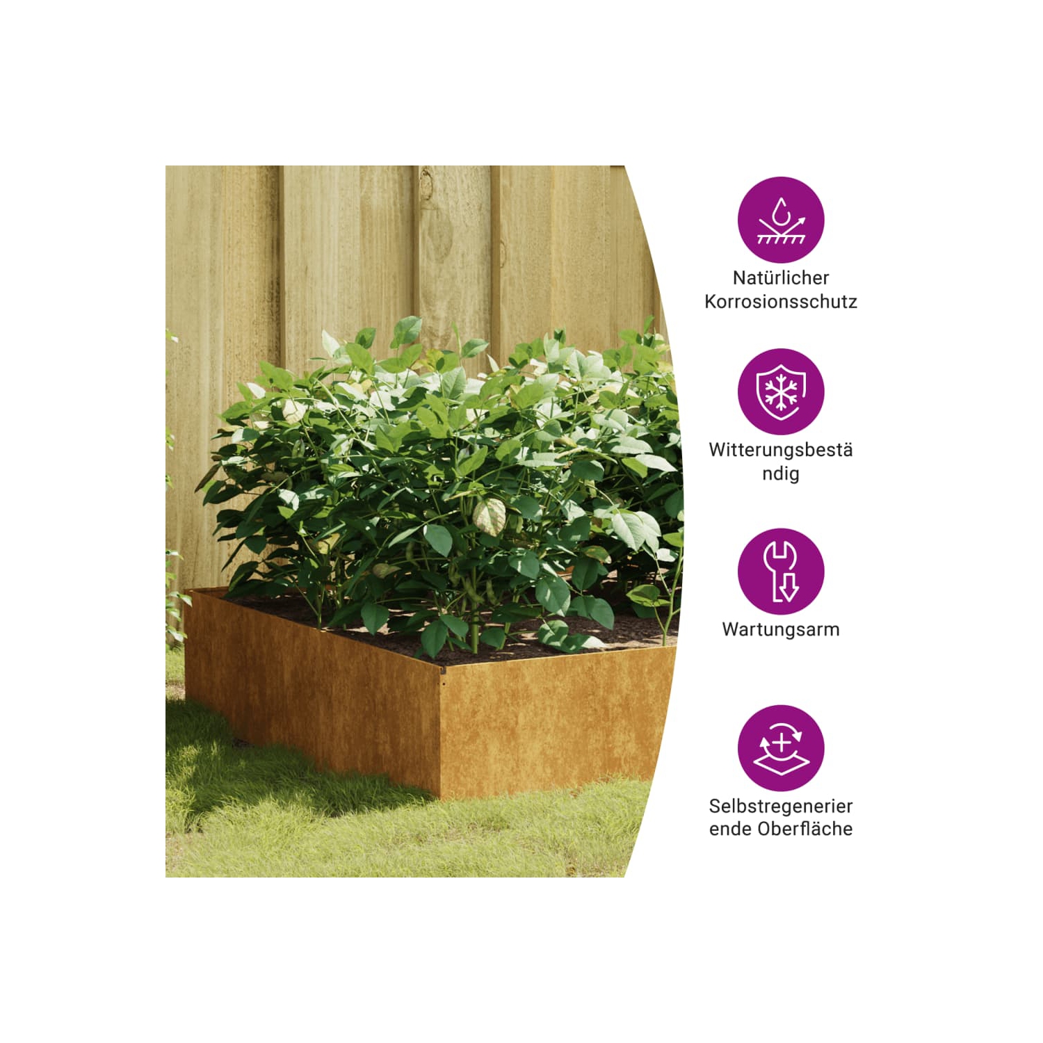 vidaXL Garden Raised Bed 100x100x41 cm Corten Steel