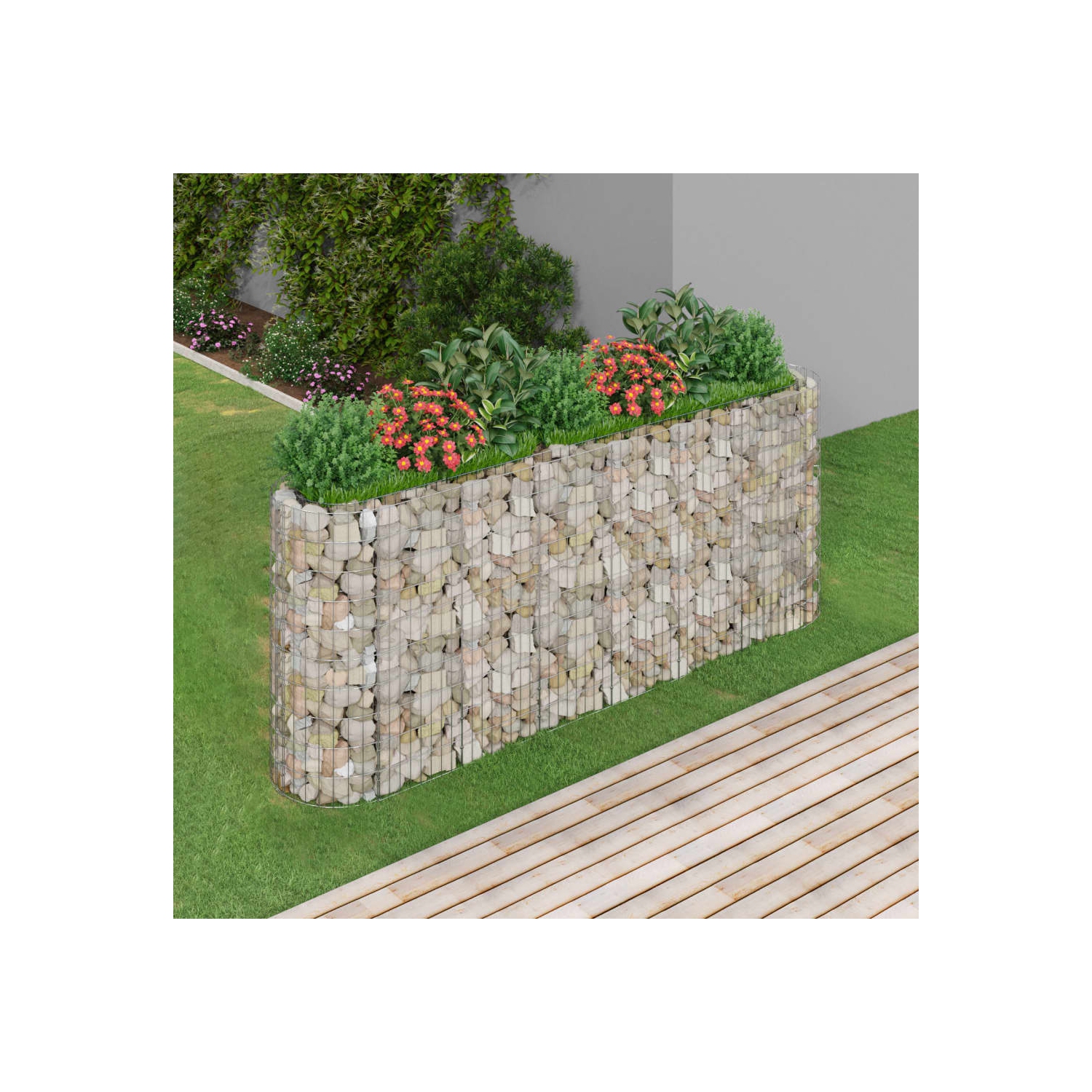 Lit surélevé en fer galvanisé VidaXL Gabion 260 x 50x100 cm