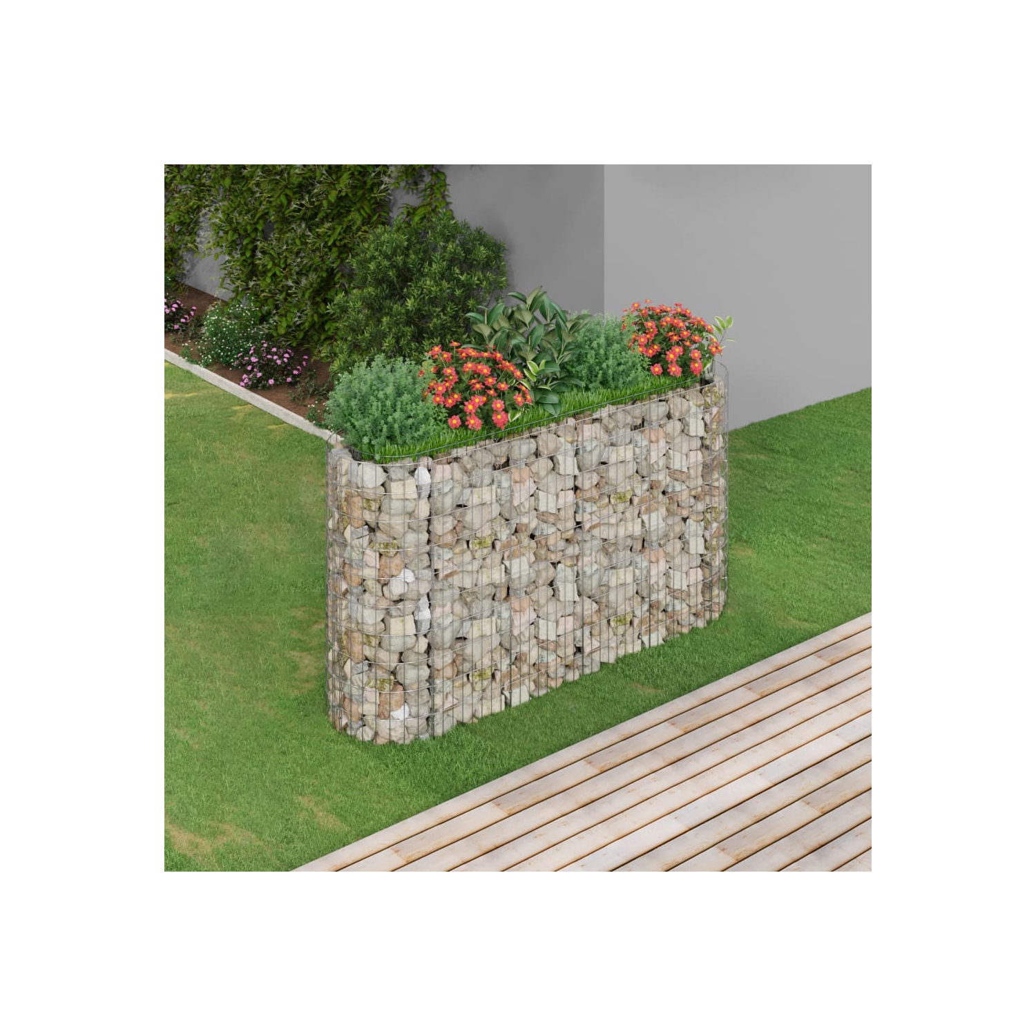 vidaXL Gabion Raised Bed Galvanised Iron 190x50x100 cm