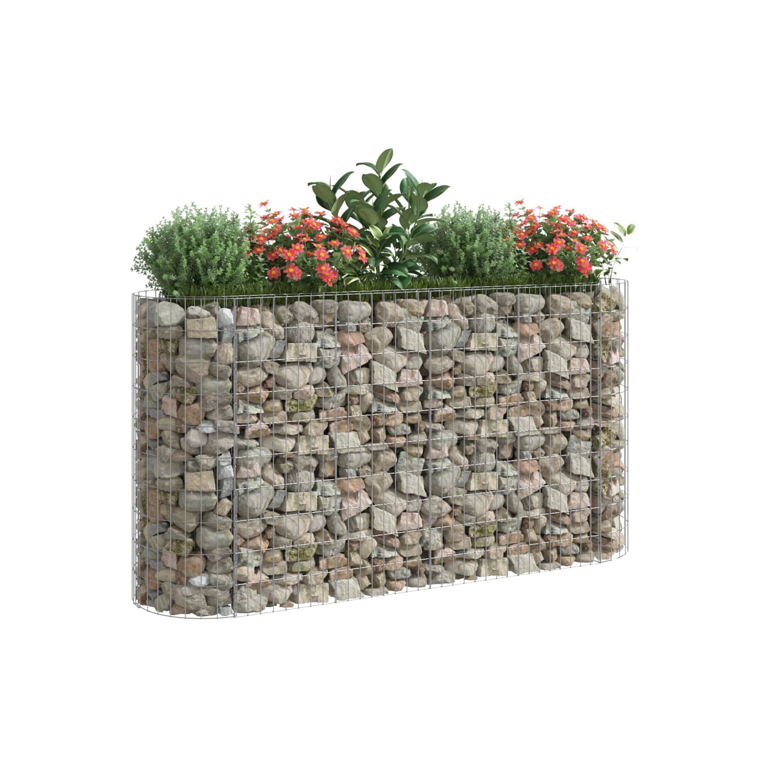 vidaXL Gabion Raised Bed Galvanised Iron 190x50x100 cm