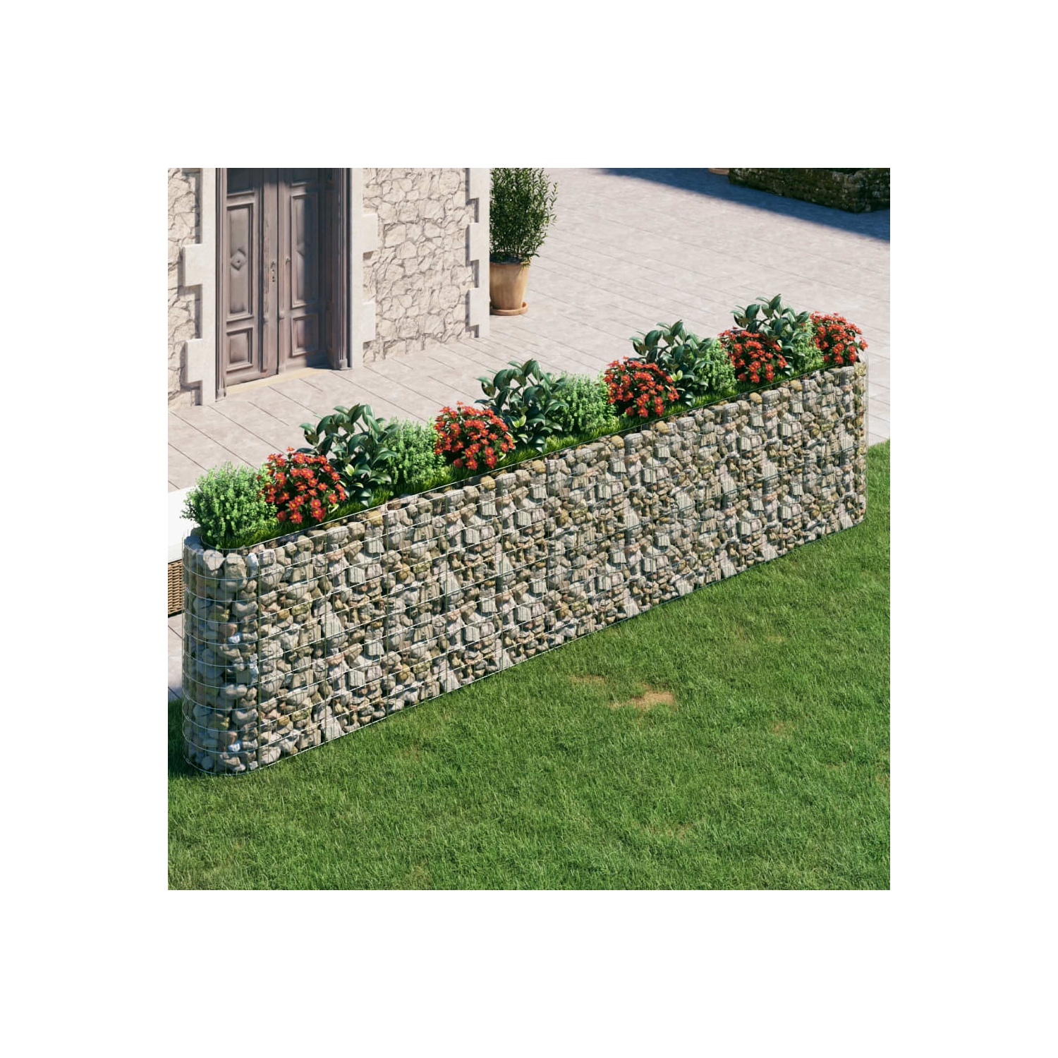 vidaXL Gabion Raised Bed Galvanised Iron 470x50x100 cm