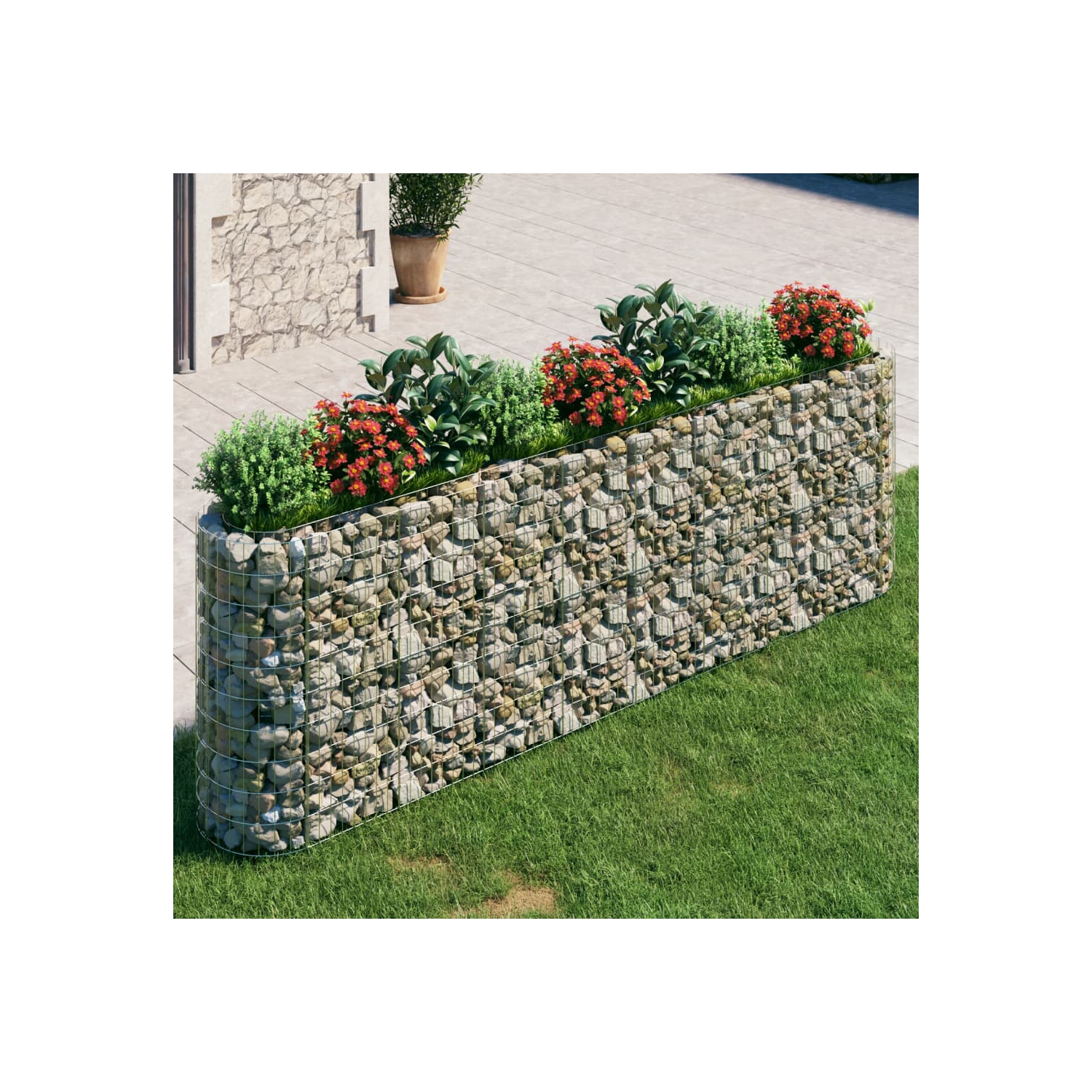 vidaXL Gabion Raised Bed Galvanised Iron 330x50x100 cm