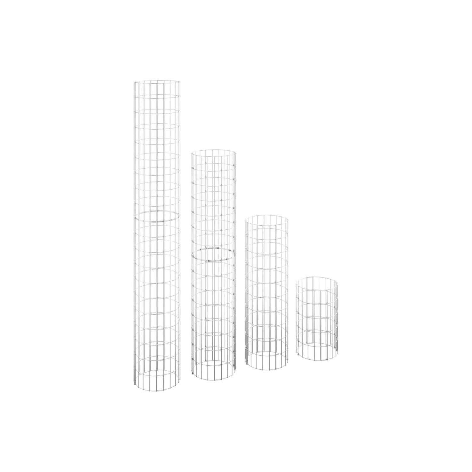 vidaXL Circular Gabion Raised Beds 4 pcs Ø30x50/100/150/200 cm