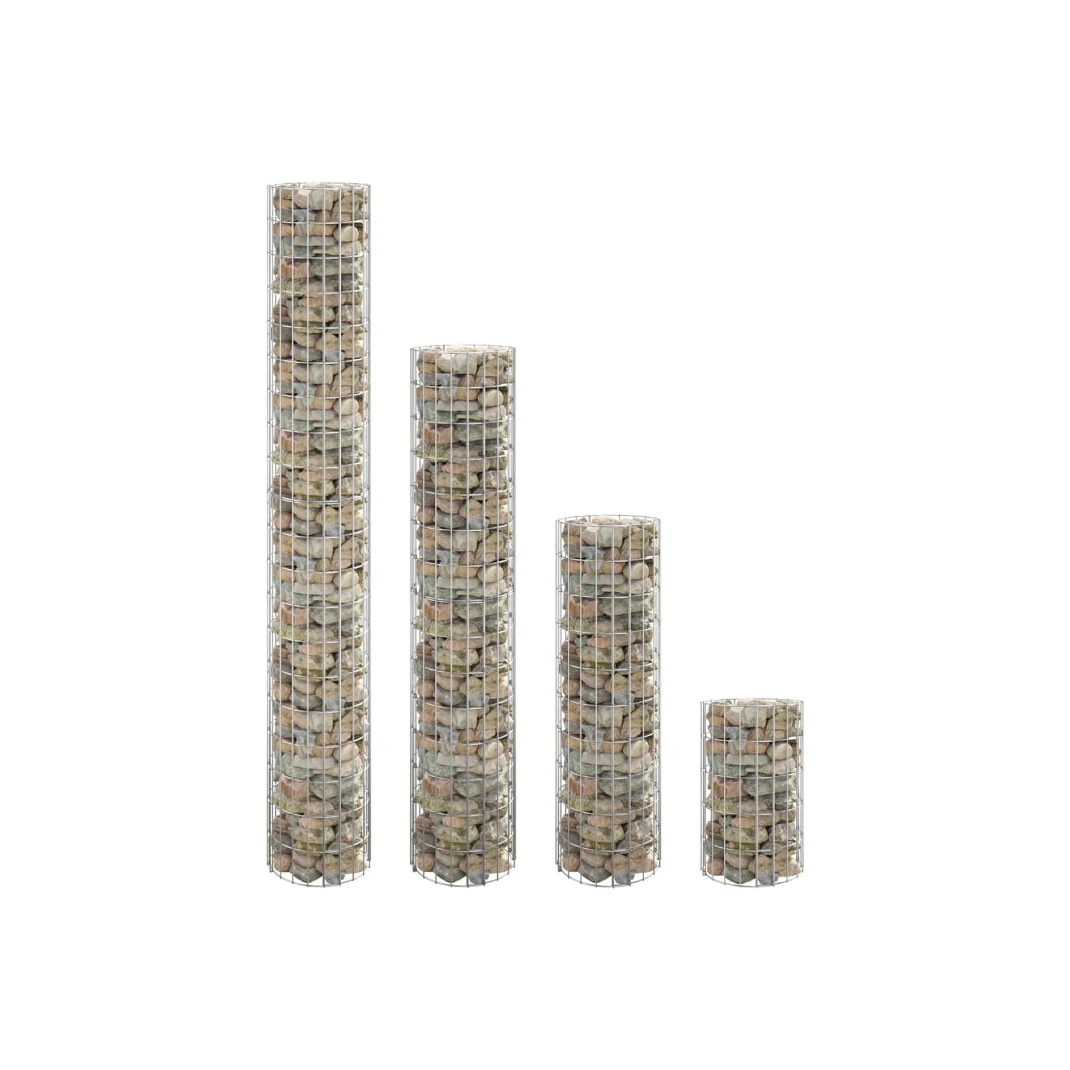 vidaXL Circular Gabion Raised Beds 4 pcs Ø30x50/100/150/200 cm