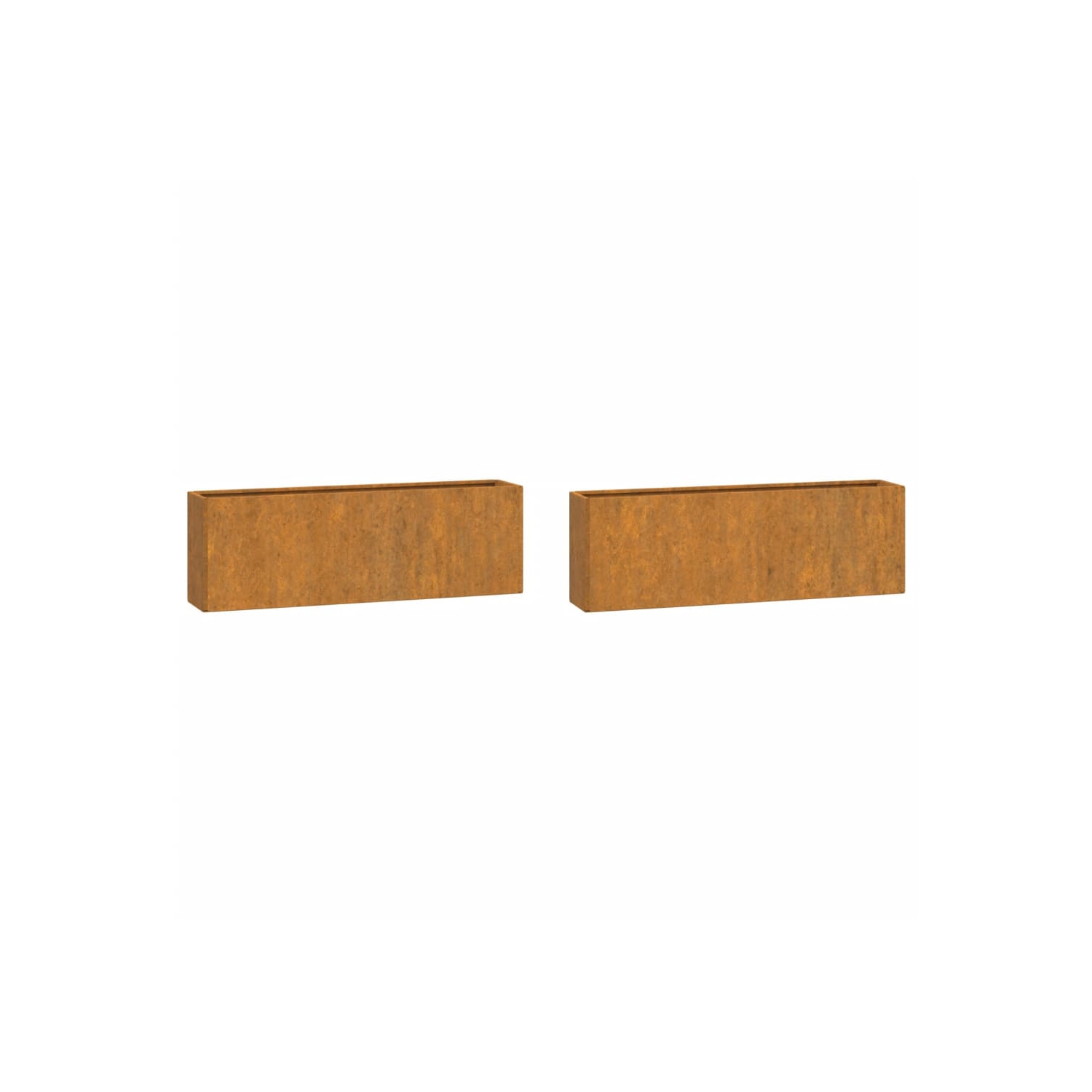 vidaXL Wall Planters 2 pcs Rusty Corten Steel 53x10x17 cm