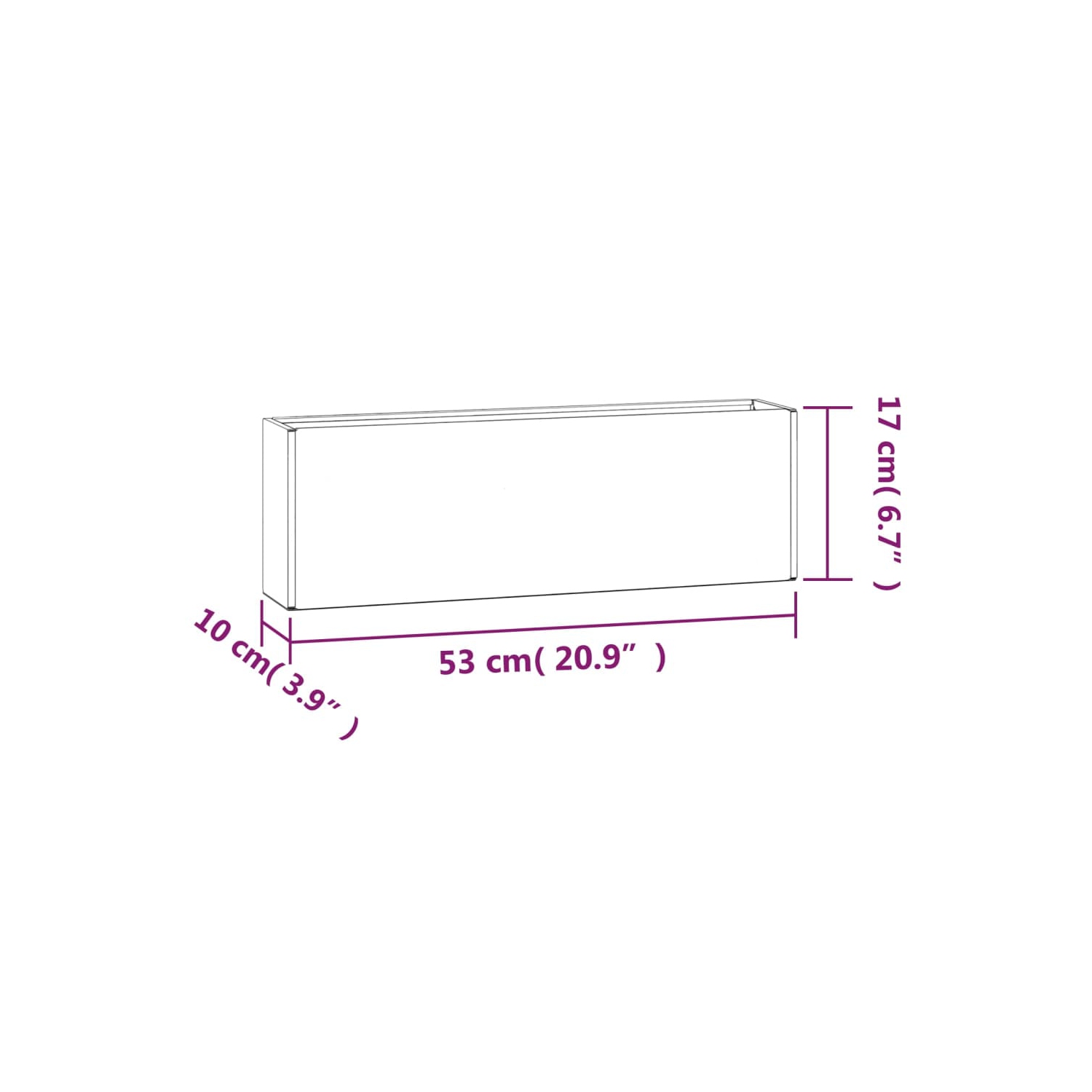 vidaXL Wall Planters 2 pcs Rusty Corten Steel 53x10x17 cm