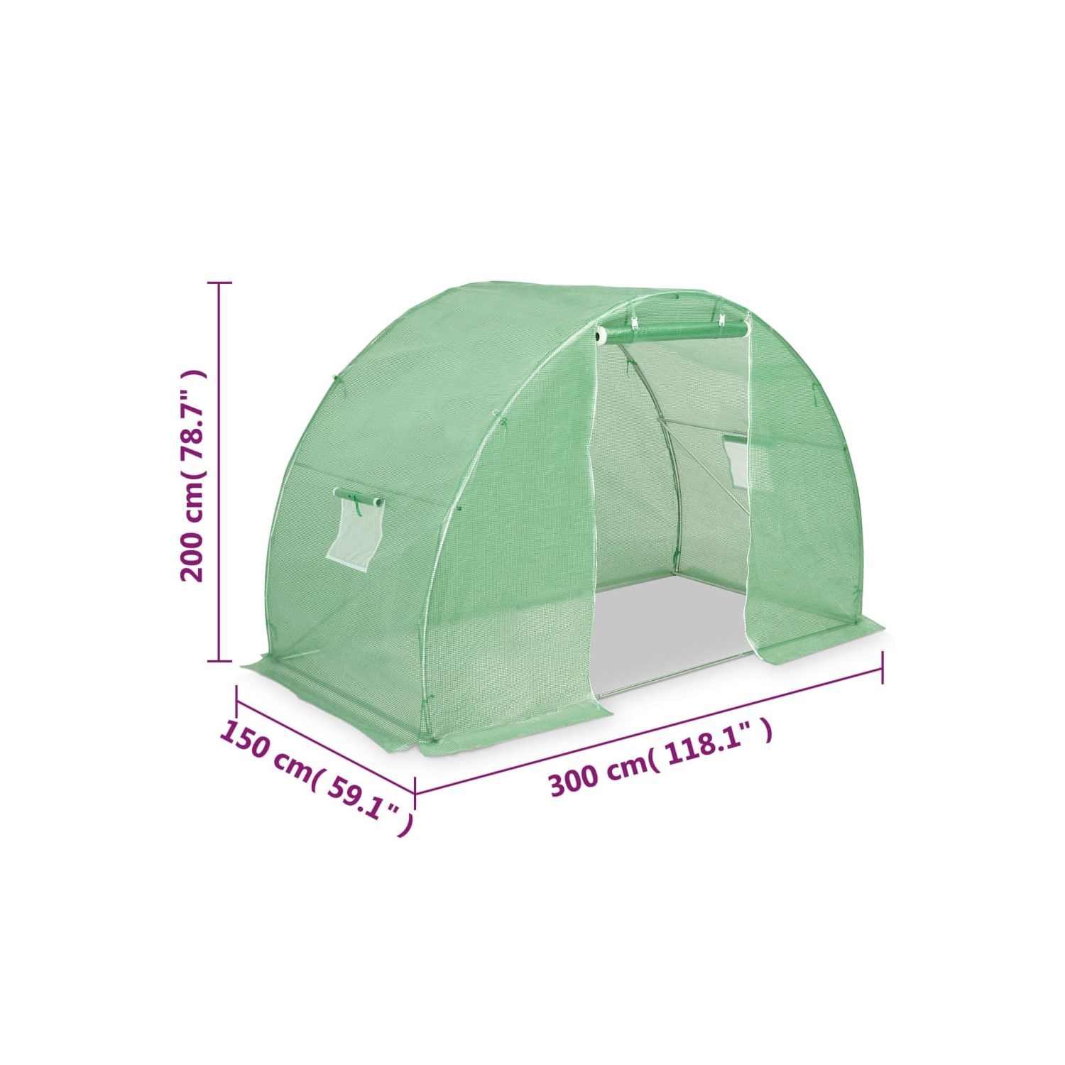 vidaXL Greenhouse 4.5m² 300x150x200 cm
