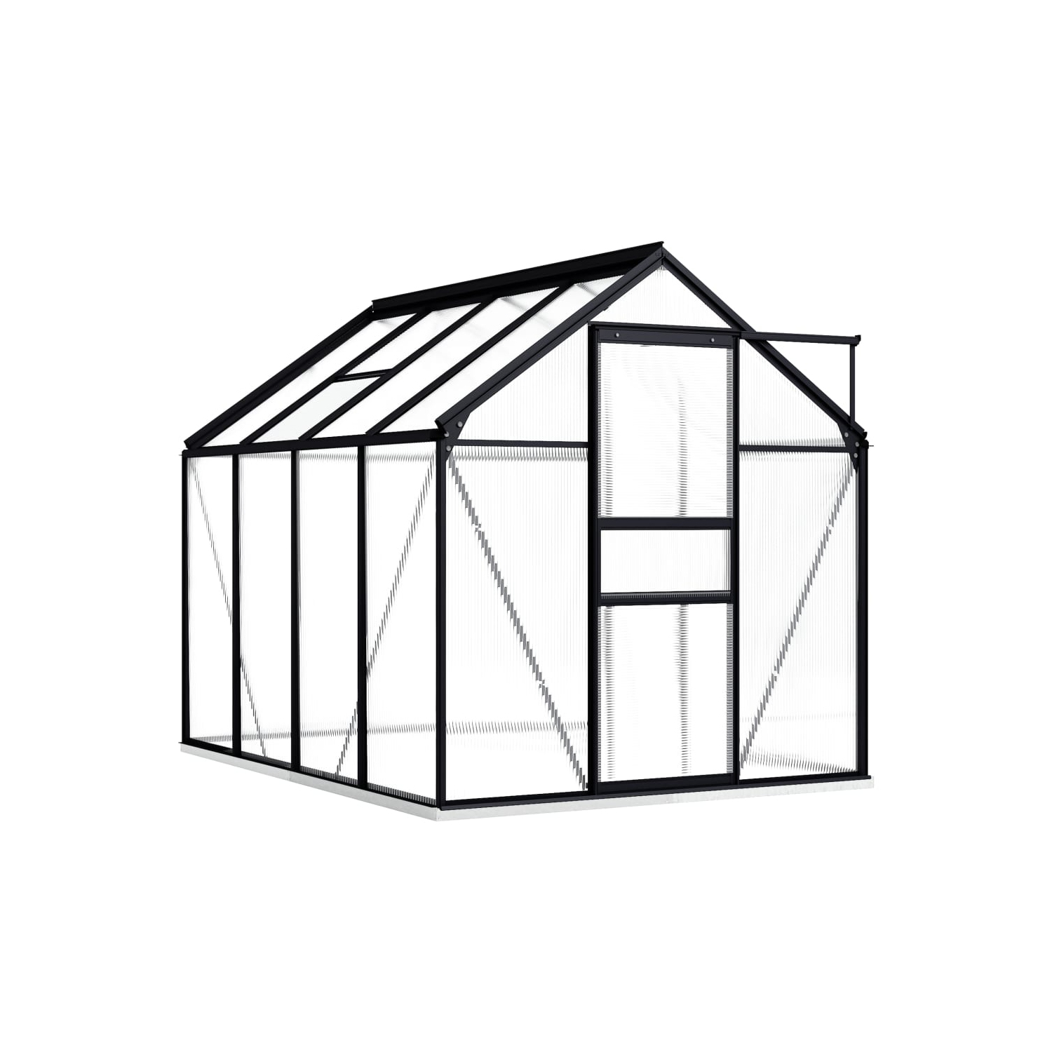 vidaXL Greenhouse with Base Frame Anthracite Aluminium 4.75 m²