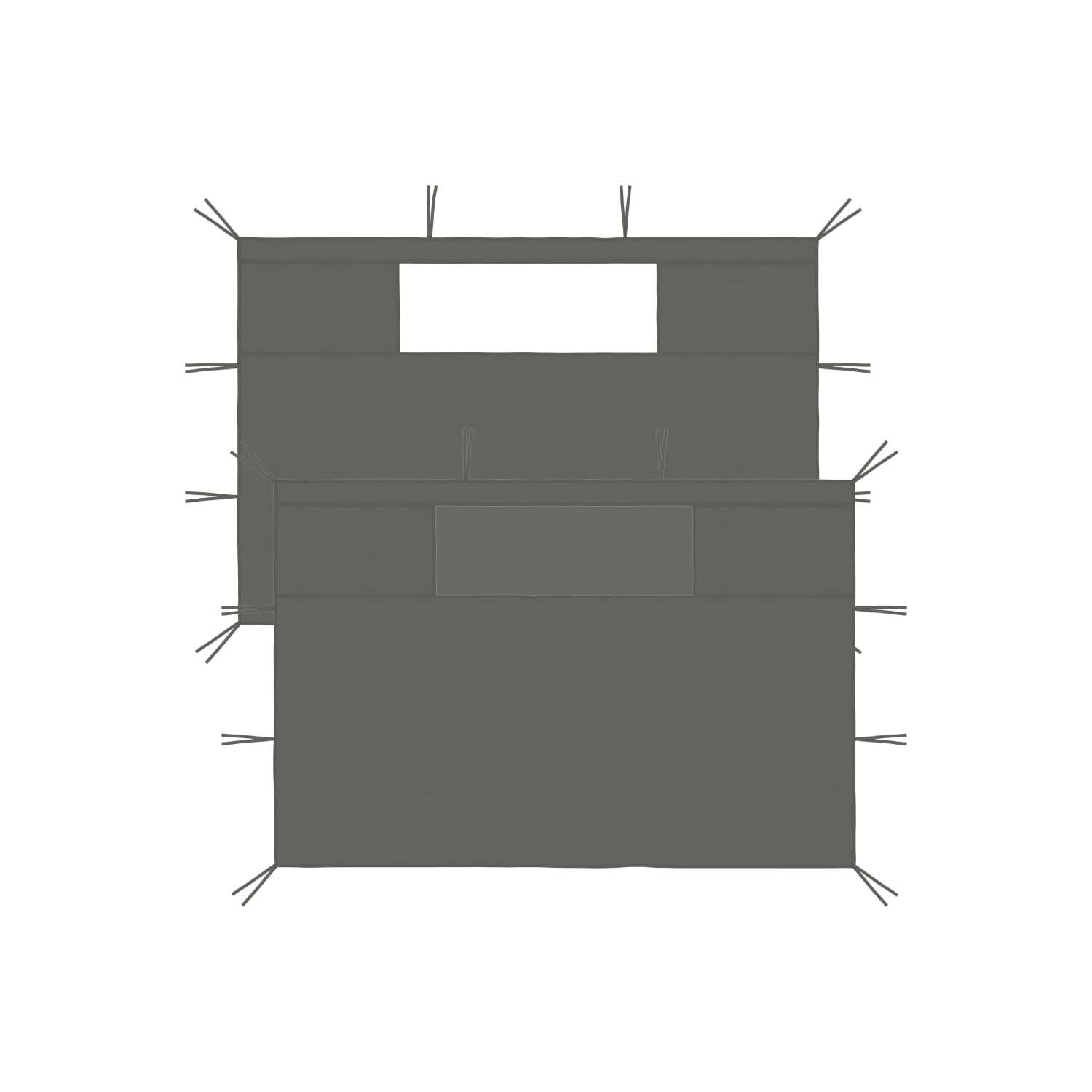 Parois latérales pour abri de jardin avec fenêtres, 2 pièces, anthracite