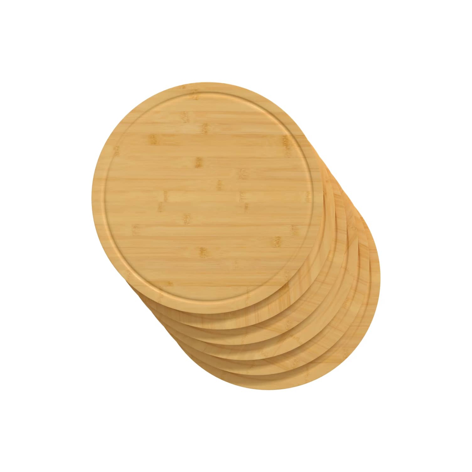 vidaXL Chopping Boards 6 pcs Ø30x1.5 cm Bamboo