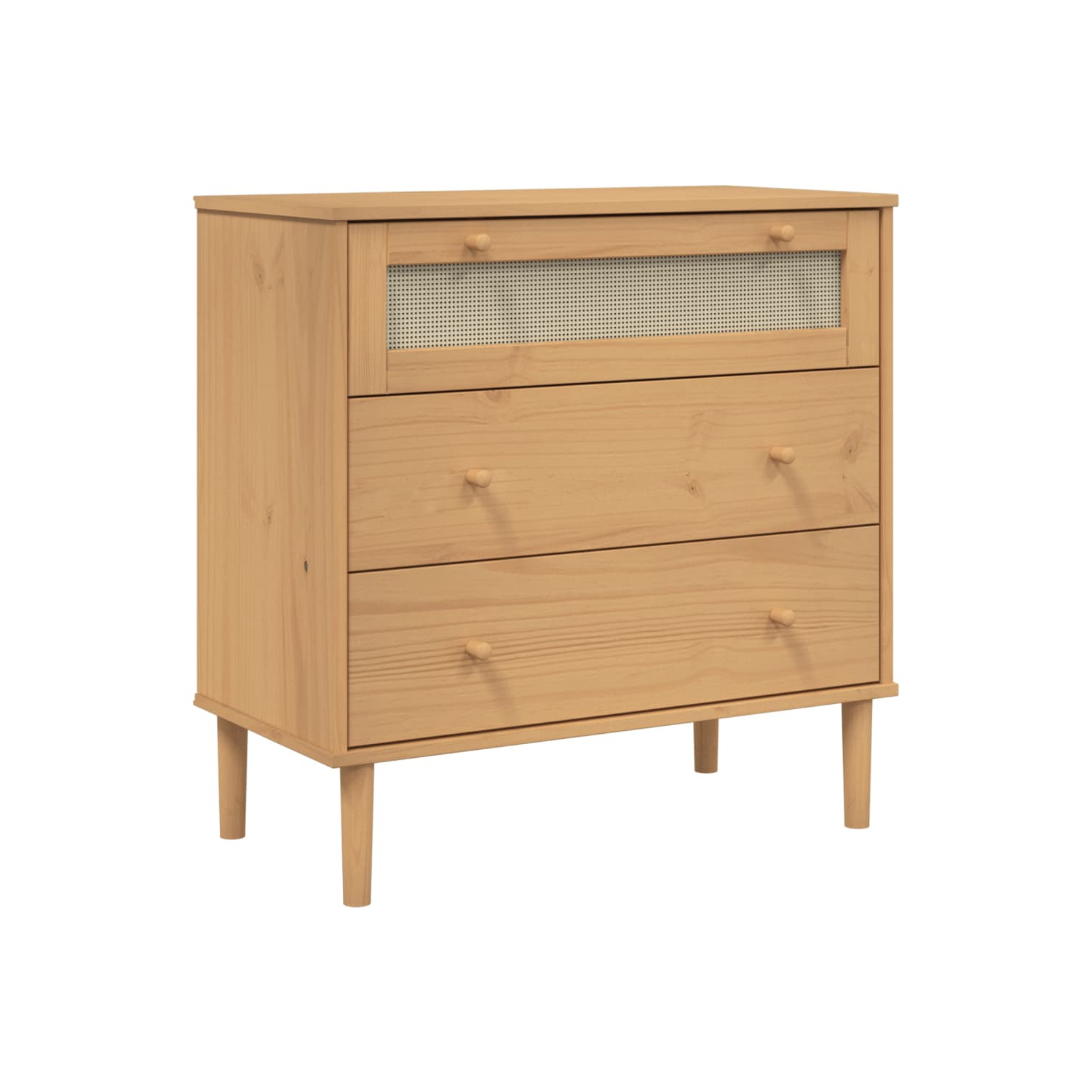 Armoire à tiroir VIdaXL style rotin SENJA brun 80 x 40 x 40 po 80&nbsp;cm pin massif