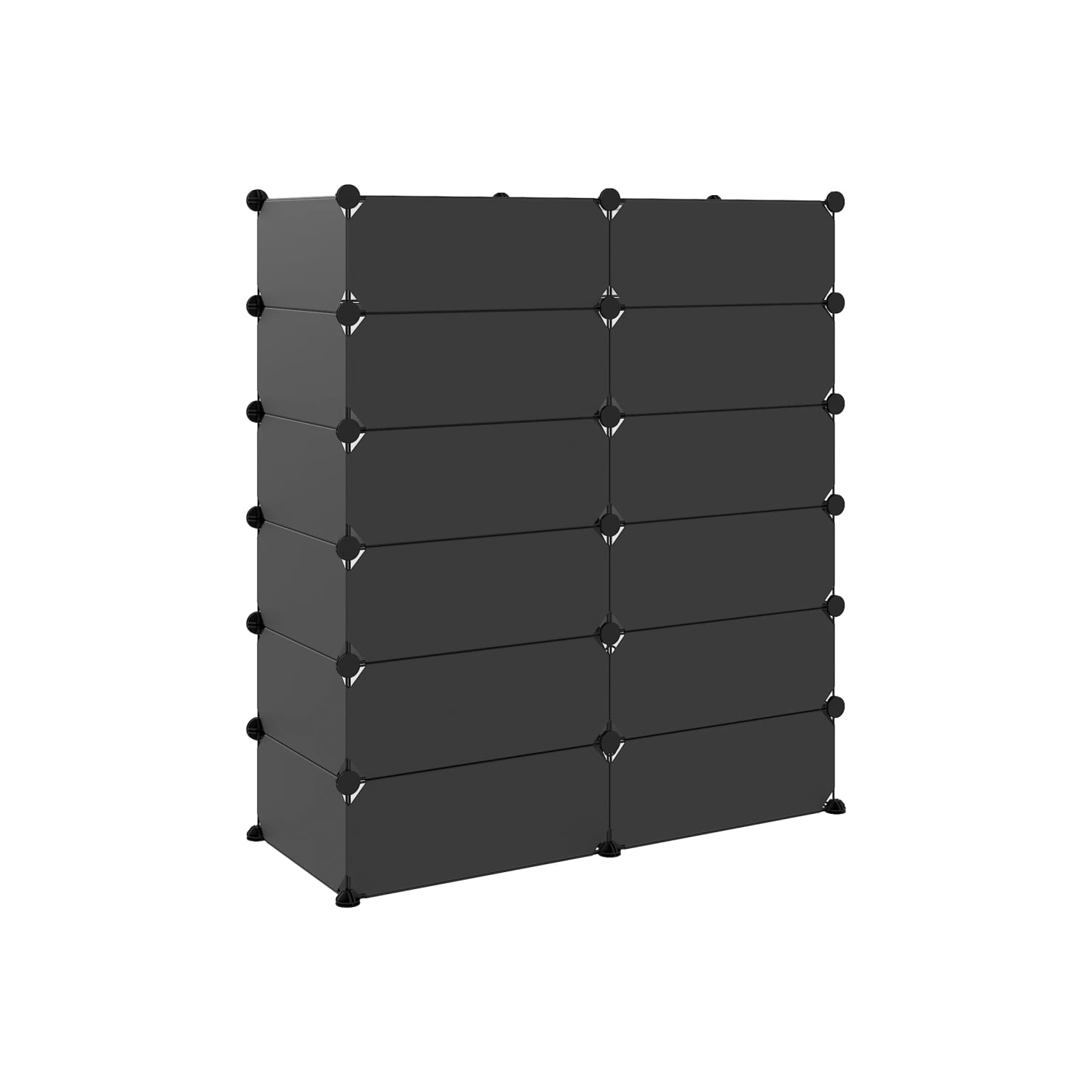 vidaXL Shoe Rack Black 94.5x36.5x106 cm PP