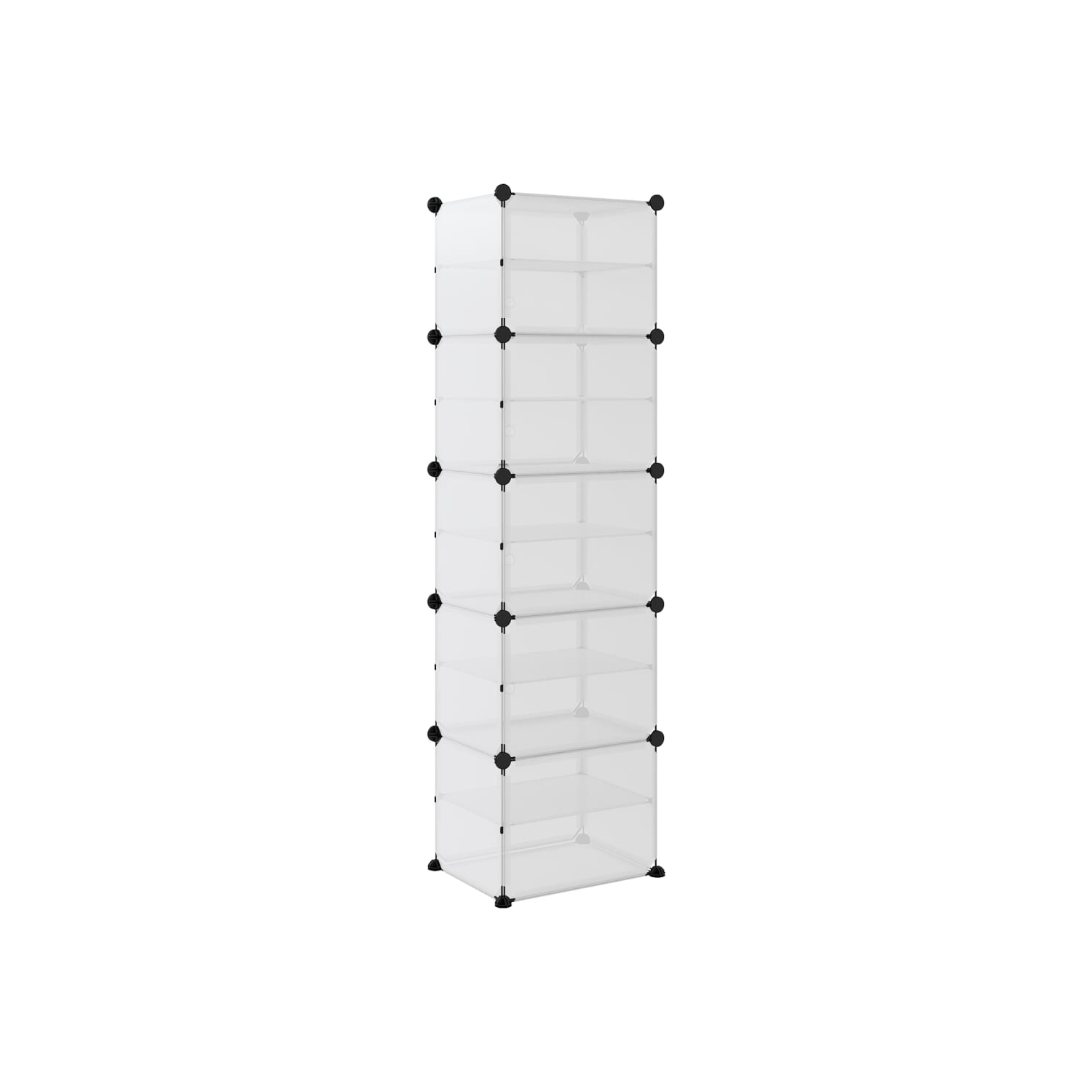 vidaXL Shoe Rack Transparent 44x31.5x153.5 cm PP