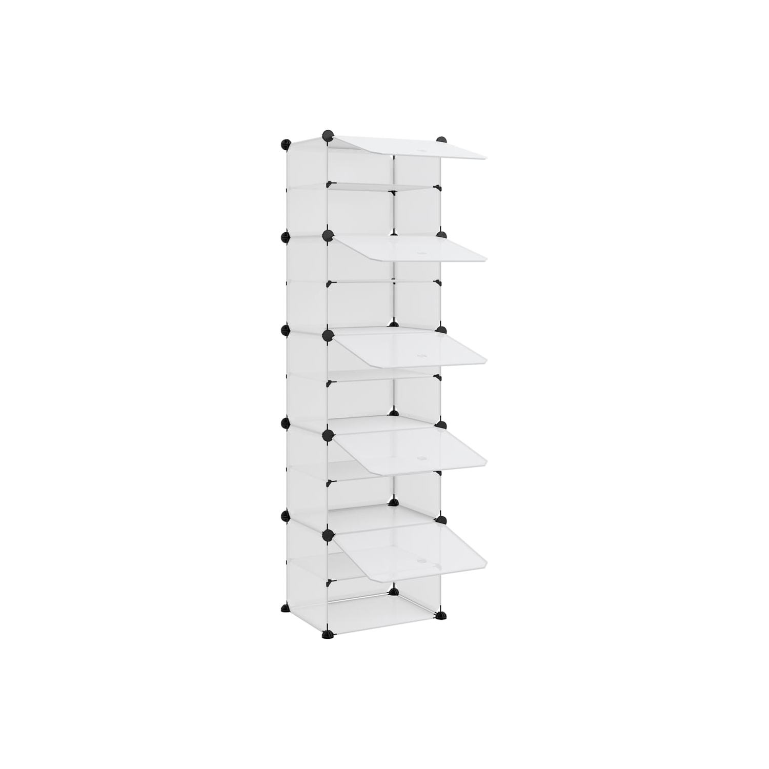 vidaXL Shoe Rack Transparent 44x31.5x153.5 cm PP