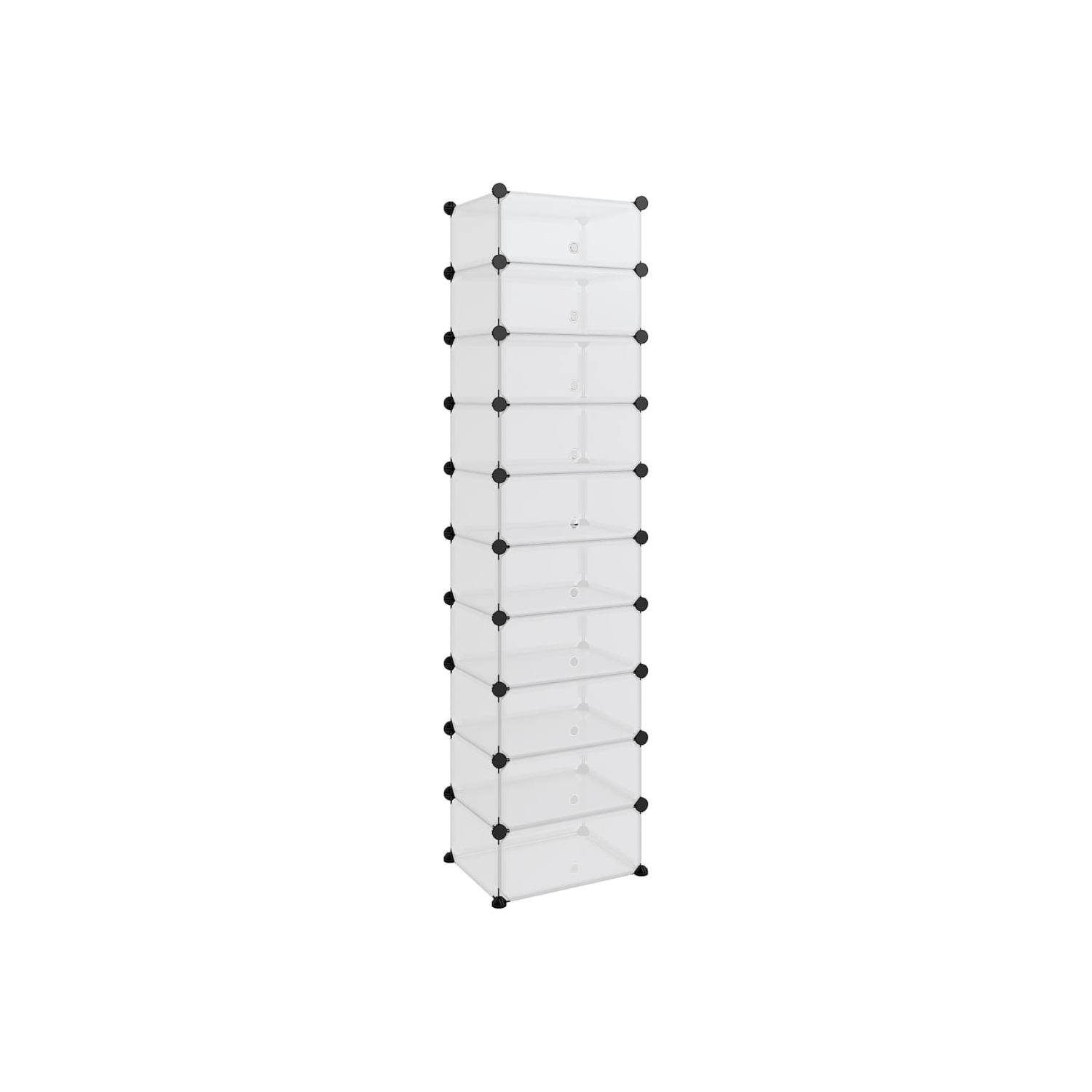 vidaXL Shoe Rack Transparent 44x32x174 cm PP