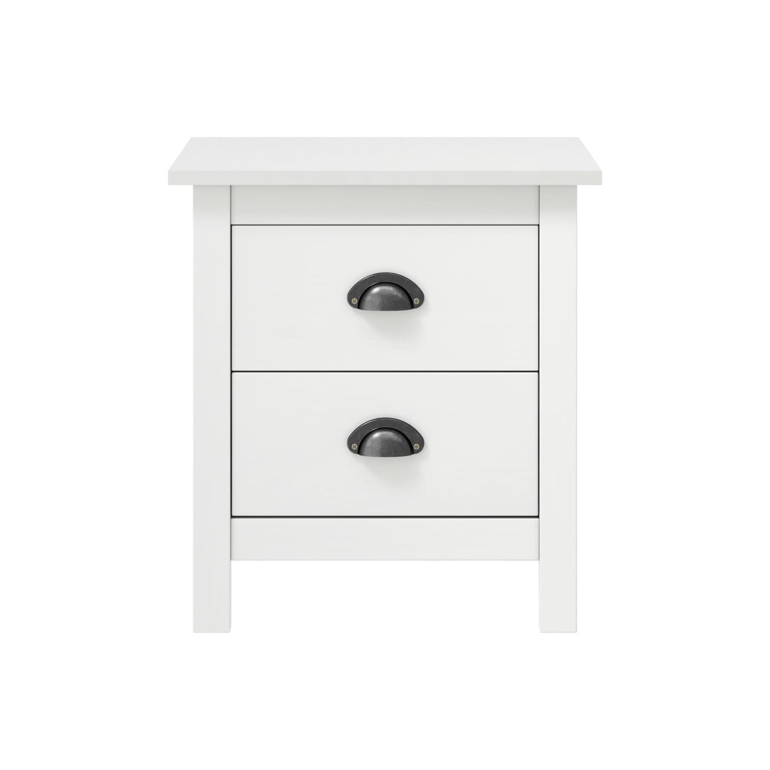 vidaXL Bedside Cabinet Hill 2 pcs White 46x35x49.5 cm Solid Pine Wood
