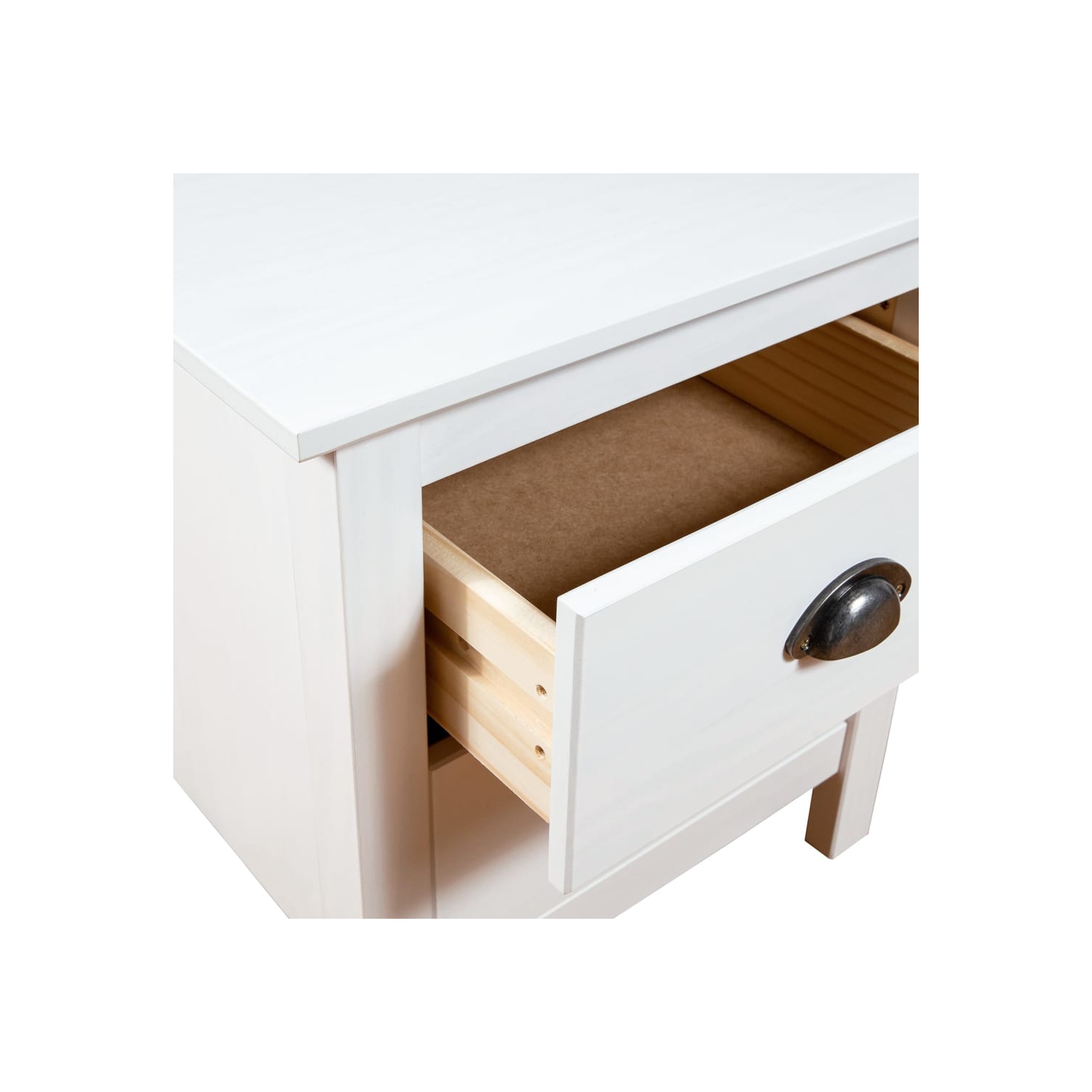 vidaXL Bedside Cabinet Hill 2 pcs White 46x35x49.5 cm Solid Pine Wood