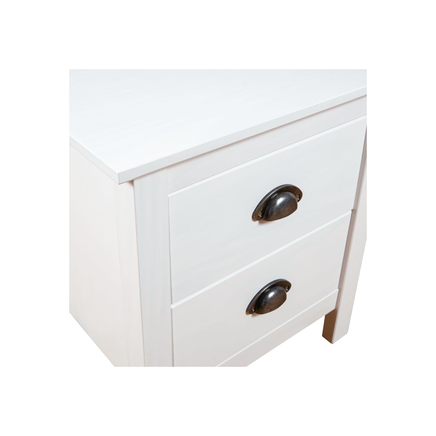 vidaXL Bedside Cabinet Hill 2 pcs White 46x35x49.5 cm Solid Pine Wood