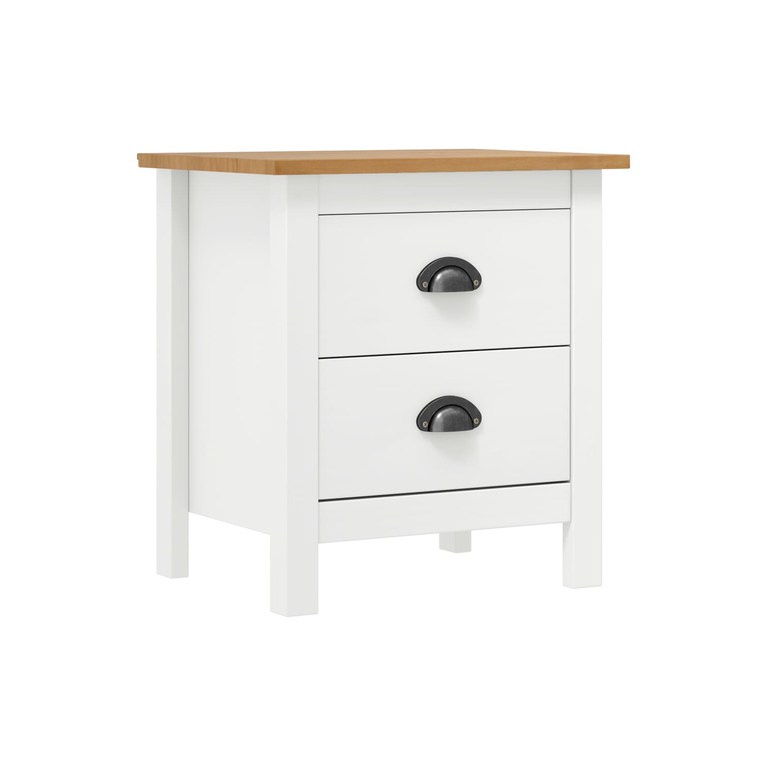 vidaXL Bedside Cabinet Hill White 46x35x49.5 cm Solid Pine Wood