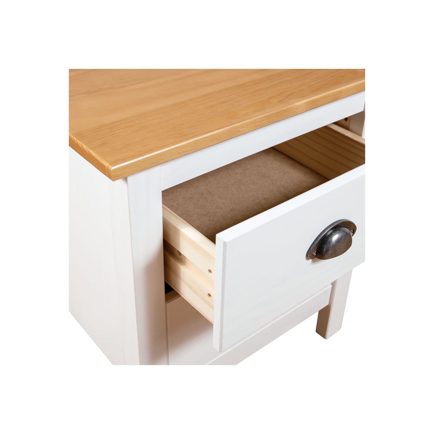 vidaXL Bedside Cabinet Hill White 46x35x49.5 cm Solid Pine Wood