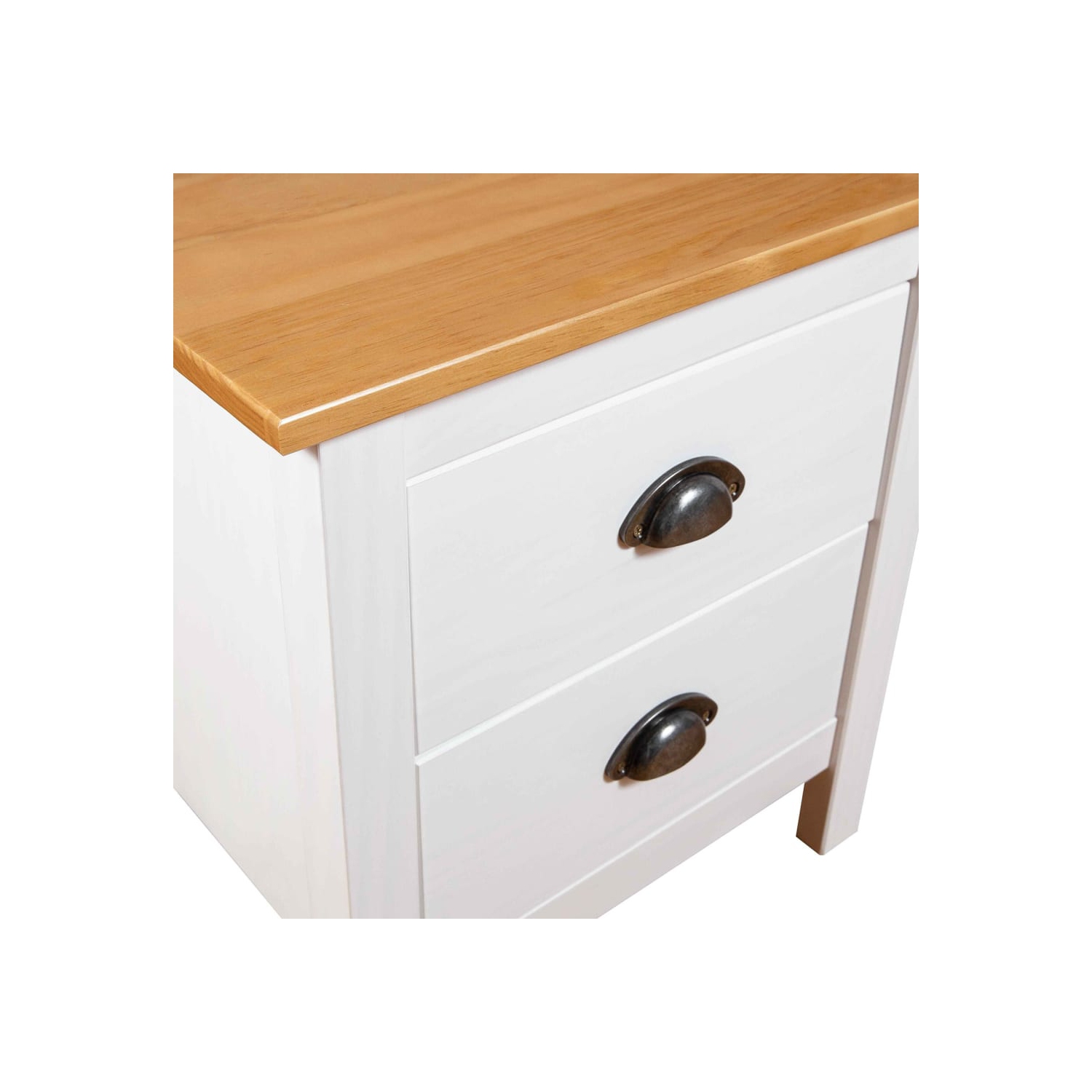 vidaXL Bedside Cabinet Hill White 46x35x49.5 cm Solid Pine Wood