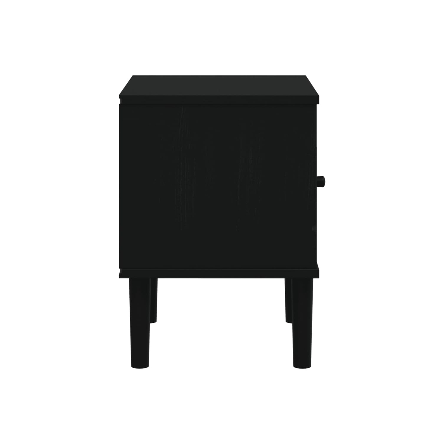 vidaXL Bedside Cabinet SENJA Rattan Look Black 40x35x48 cm Solid Wood Pine