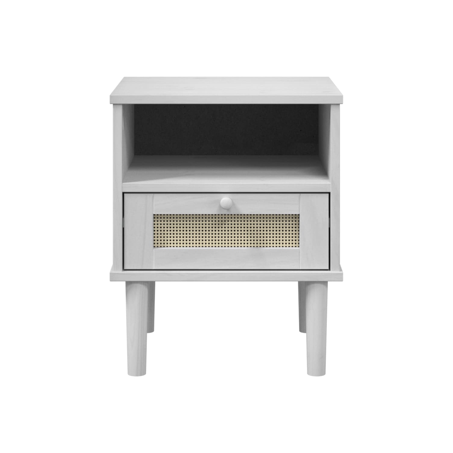 vidaXL Bedside Cabinet SENJA Rattan Look White 40x35x48 cm Solid Wood Pine