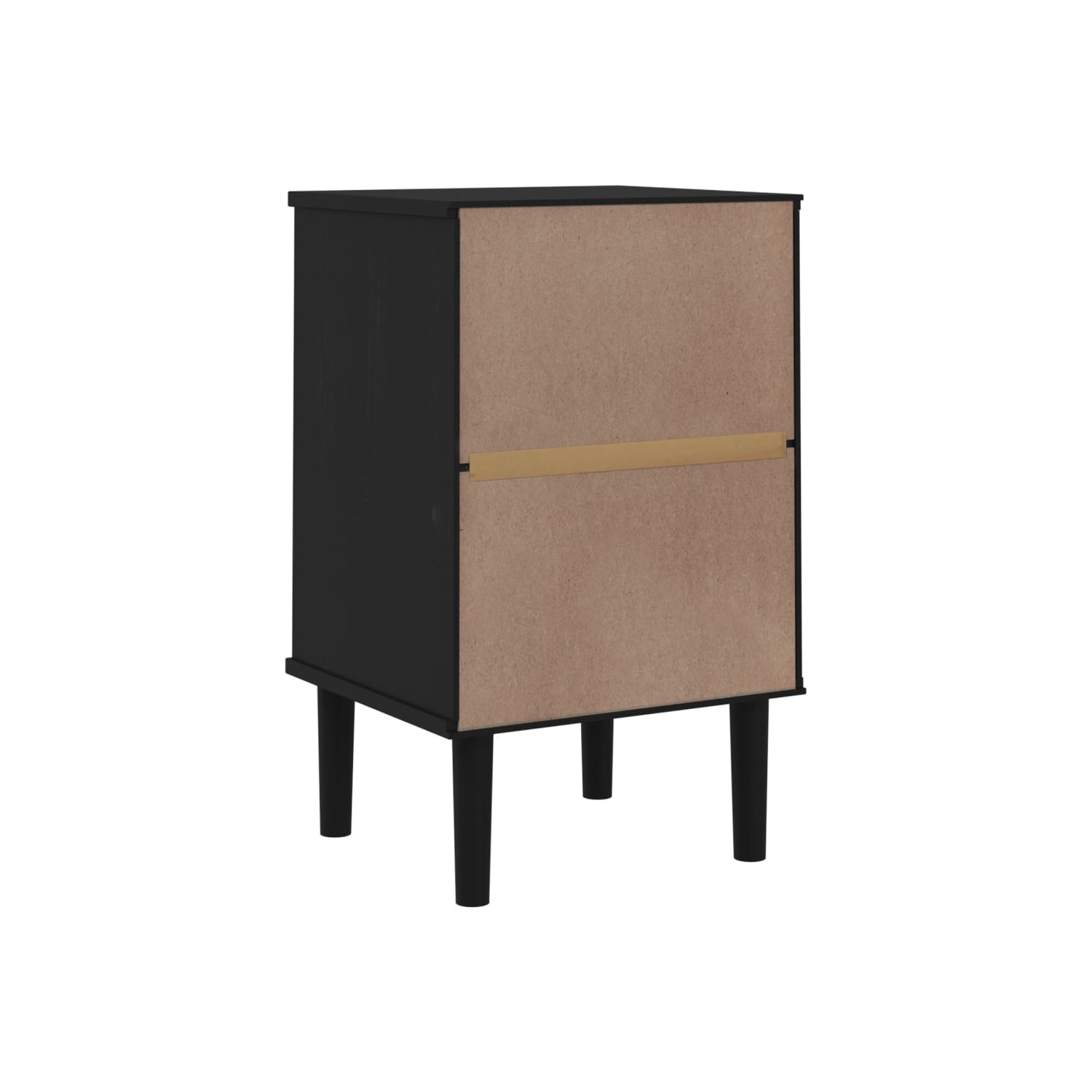 Armoire de chevet style rotin SENJA, noir, 40 x 35 x 35 po, pin massif 65&nbsp;cm