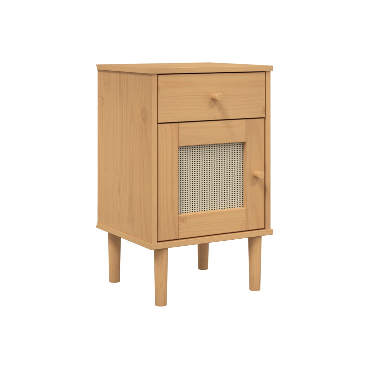 Armoire de chevet NAJA ROTIN Look brun 40x35 x 65&nbsp;cm pin massif