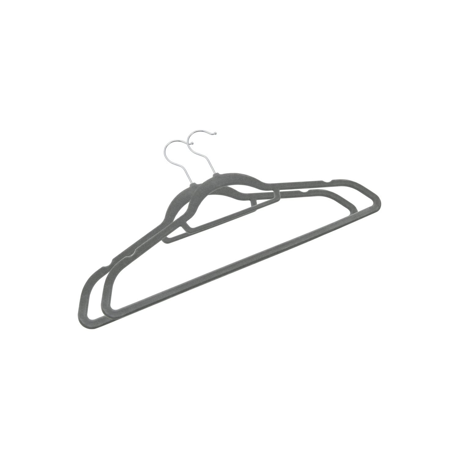 vidaXL 100 pcs Clothes Hanger Set Anti-slip Grey Velvet