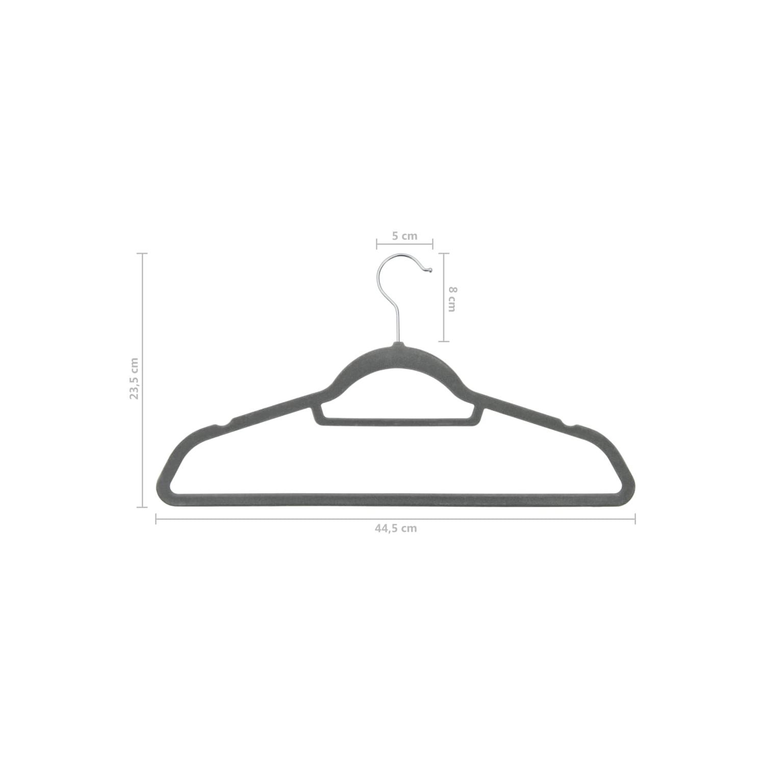 vidaXL 100 pcs Clothes Hanger Set Anti-slip Grey Velvet