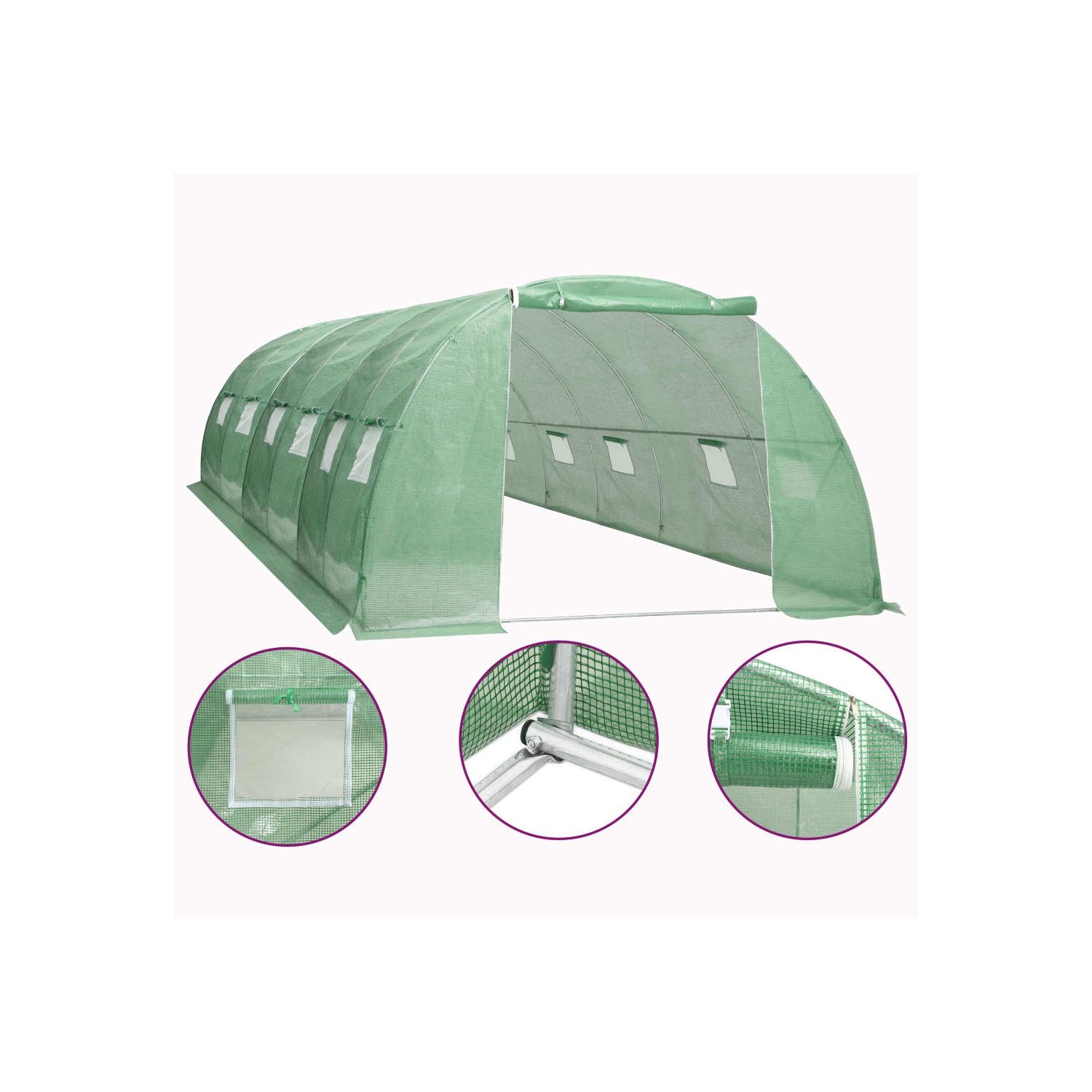 vidaXL Greenhouse 24 m² 6x4x2 m