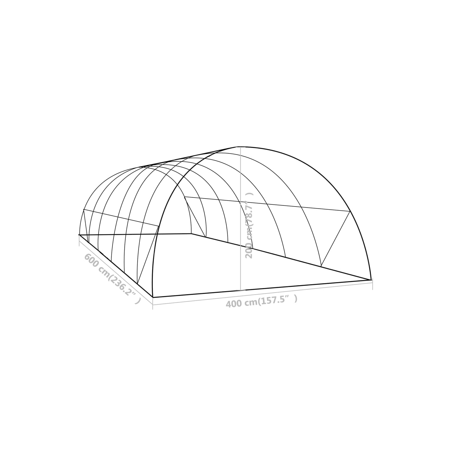 vidaXL Greenhouse 24 m² 6x4x2 m