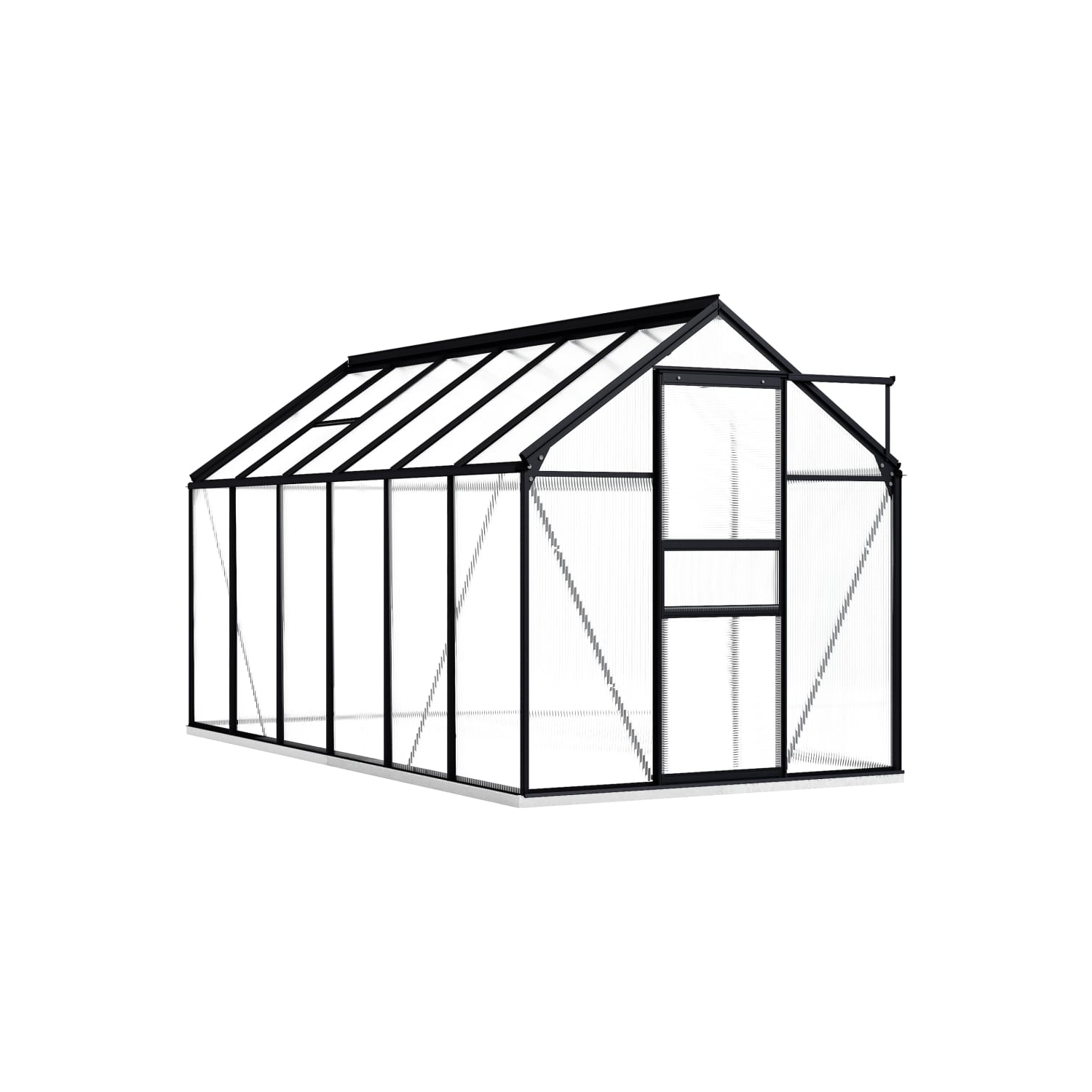 vidaXL Greenhouse with Base Frame Anthracite Aluminium 7.03 m²