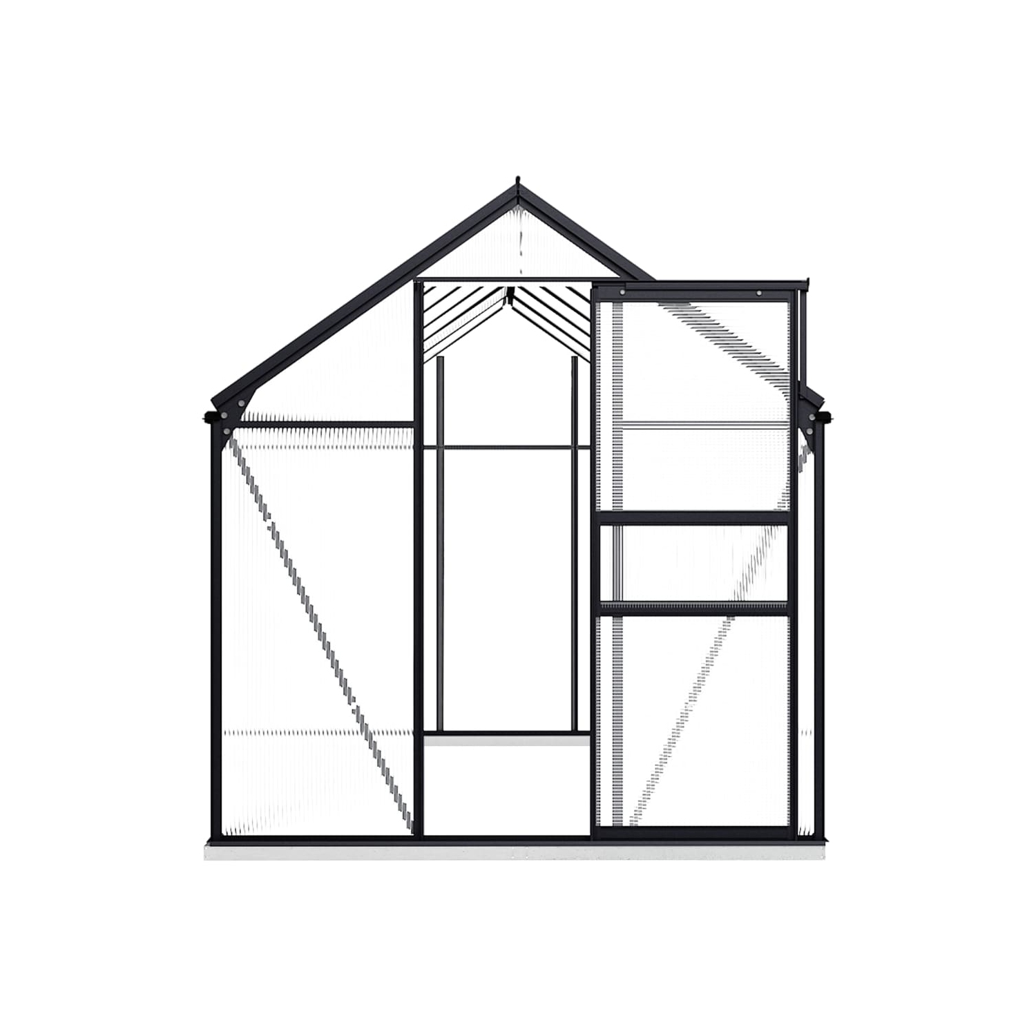 vidaXL Greenhouse with Base Frame Anthracite Aluminium 7.03 m²