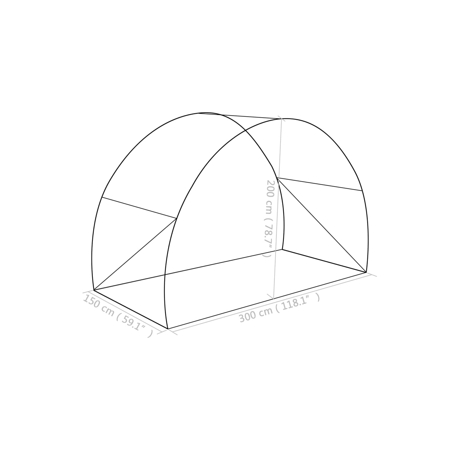vidaXL Greenhouse 4.5m² 300x150x200 cm