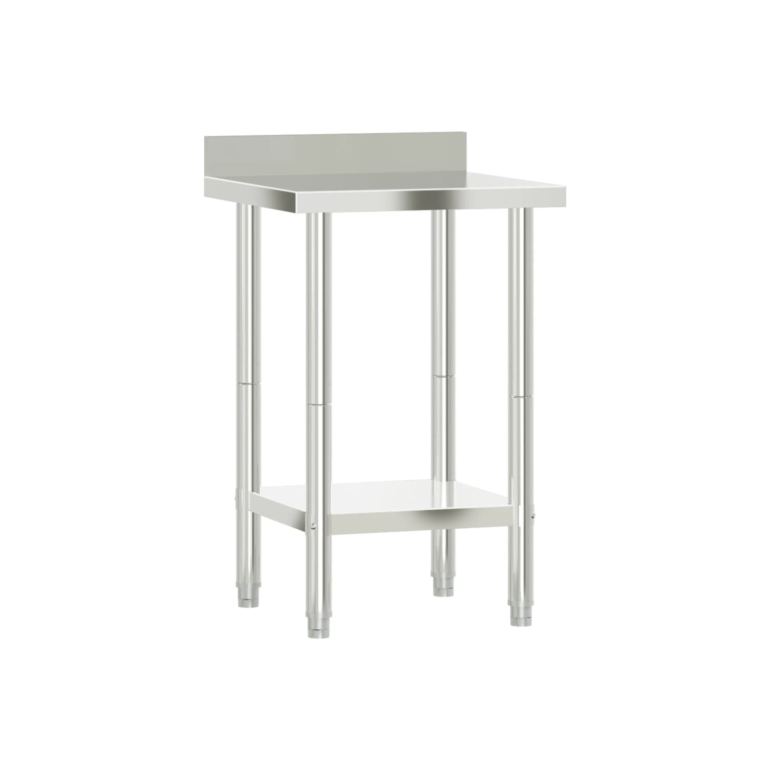 vidaXL Kitchen Work Table with Backsplash 55x55x93 cm Stainless Steel